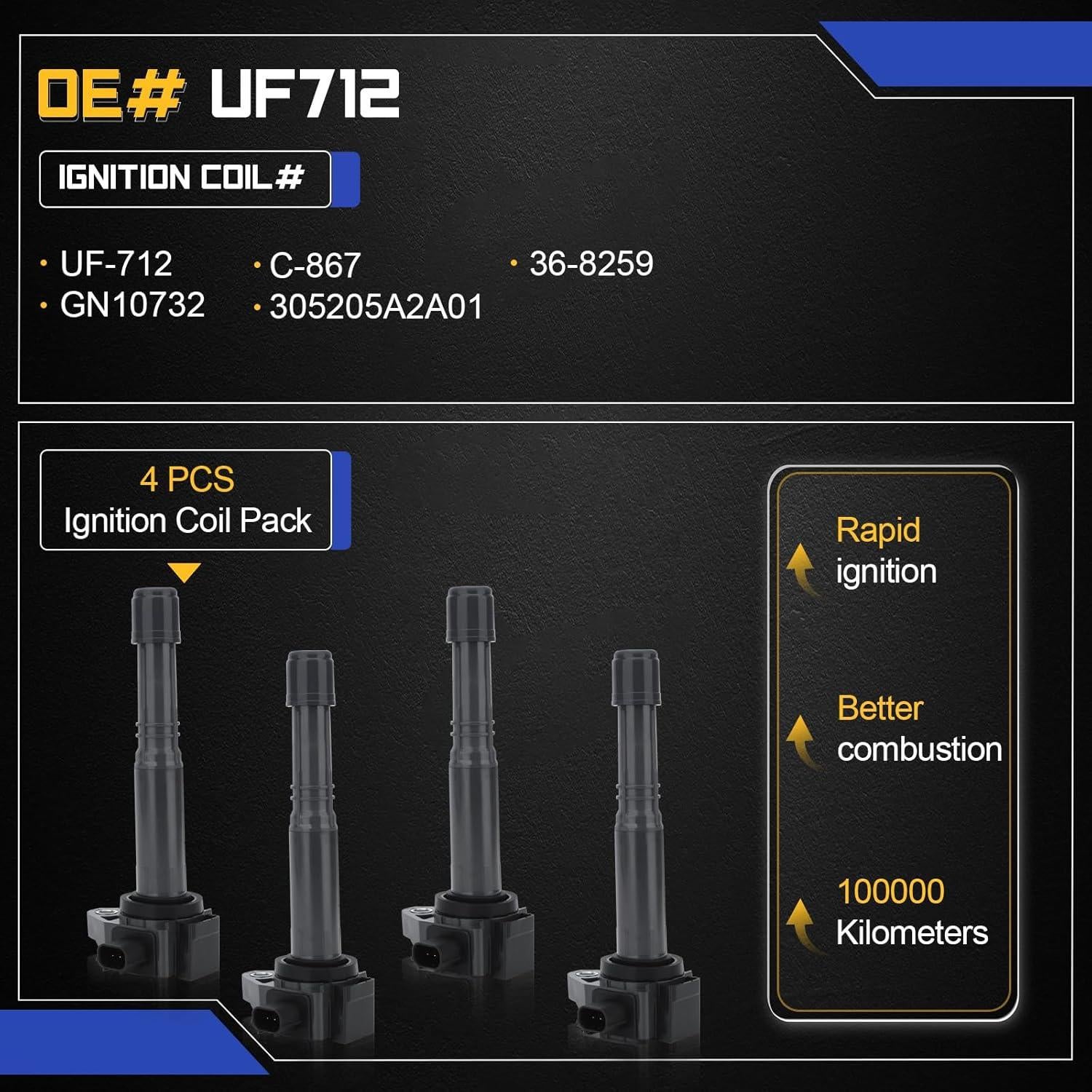 Bobinas de Encendido X4XZ UF712 para Honda y Acura L4 2.4L