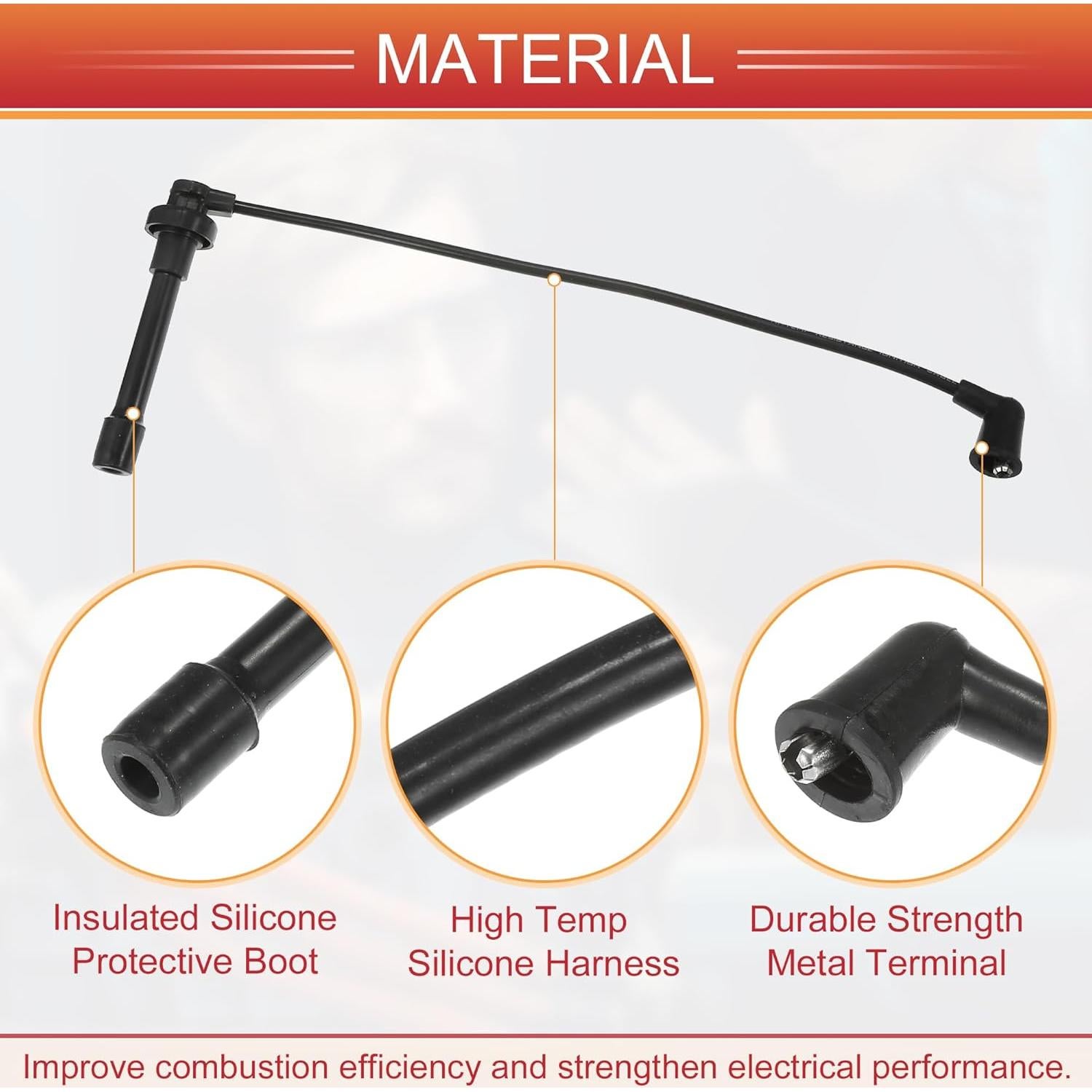 Cables de Bujía de Encendido ACROPIX 7mm para Honda y Acura - Paquete de 4