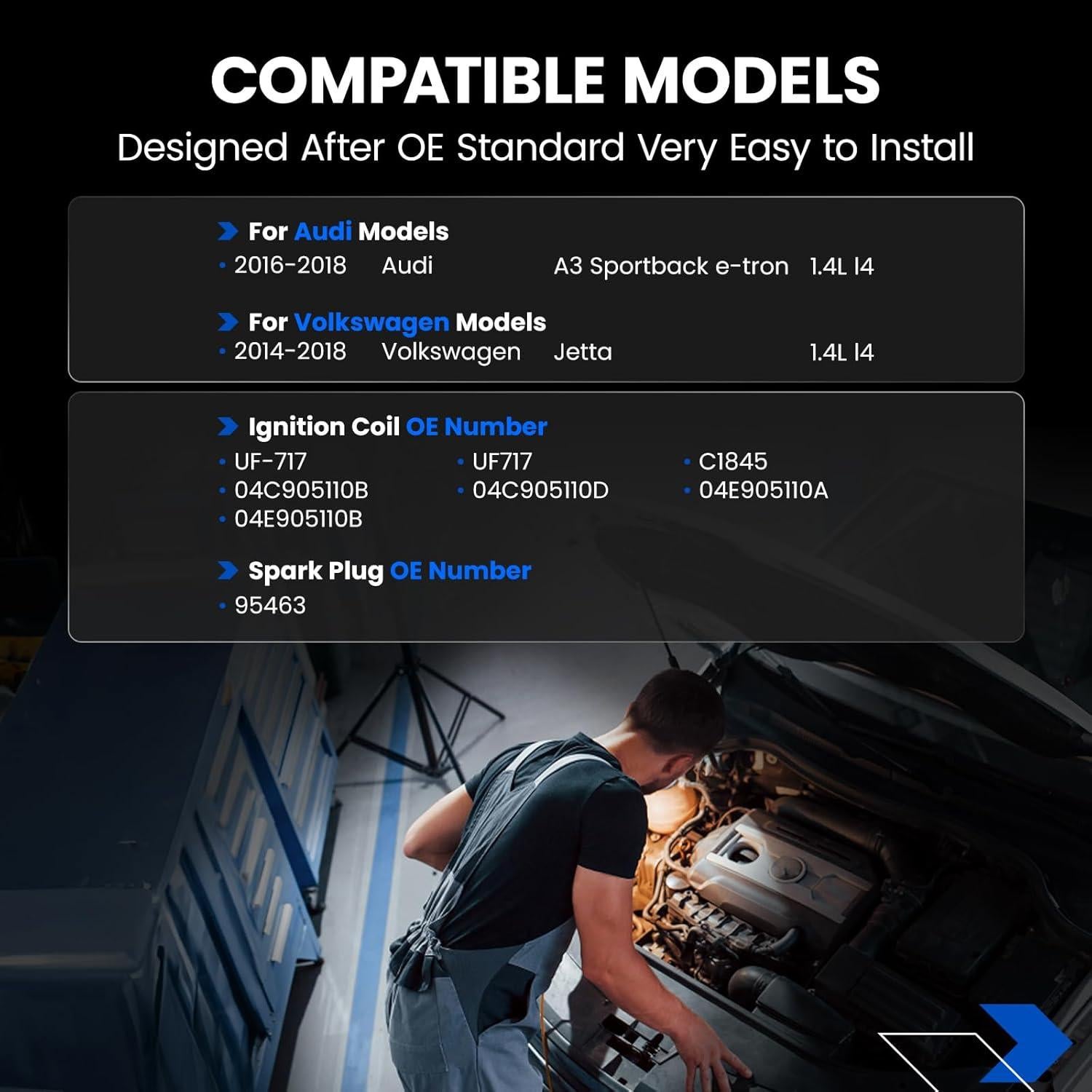 Kit de Bobinas de Encendido y Bujías SYKRSS para Audi y VW