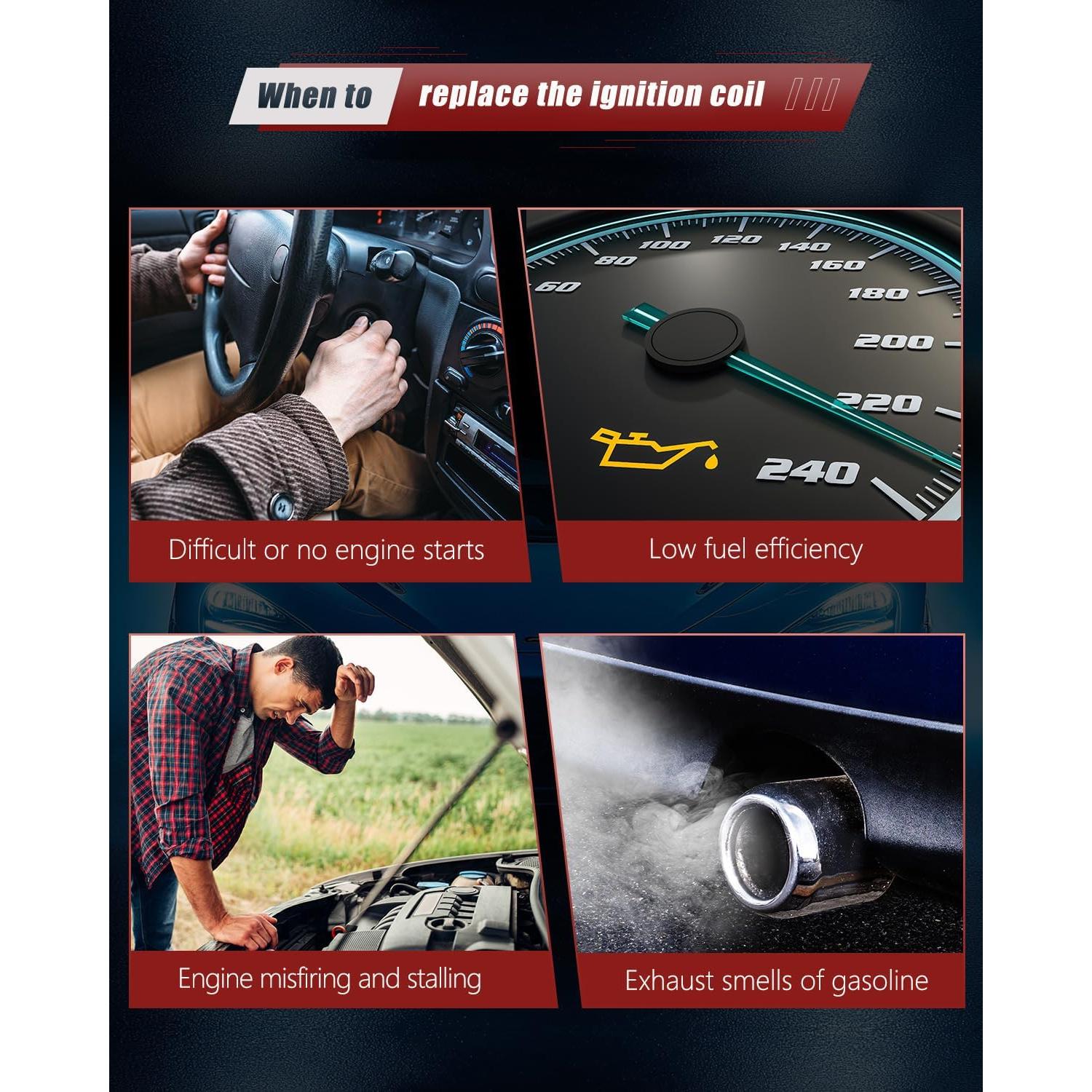 Bobinas de Encendido OKLPF UF575 y Bujías Platino - 4 Piezas