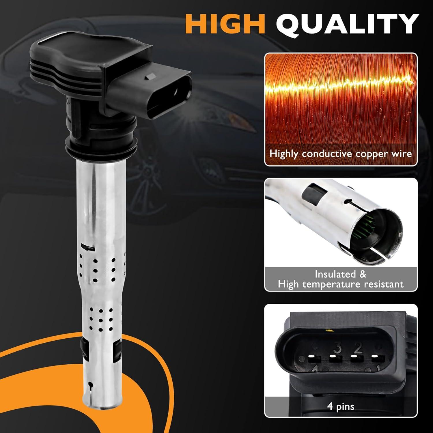 Conjunto de 4 Bobinas de Encendido y Bujías HQPASFY A1928