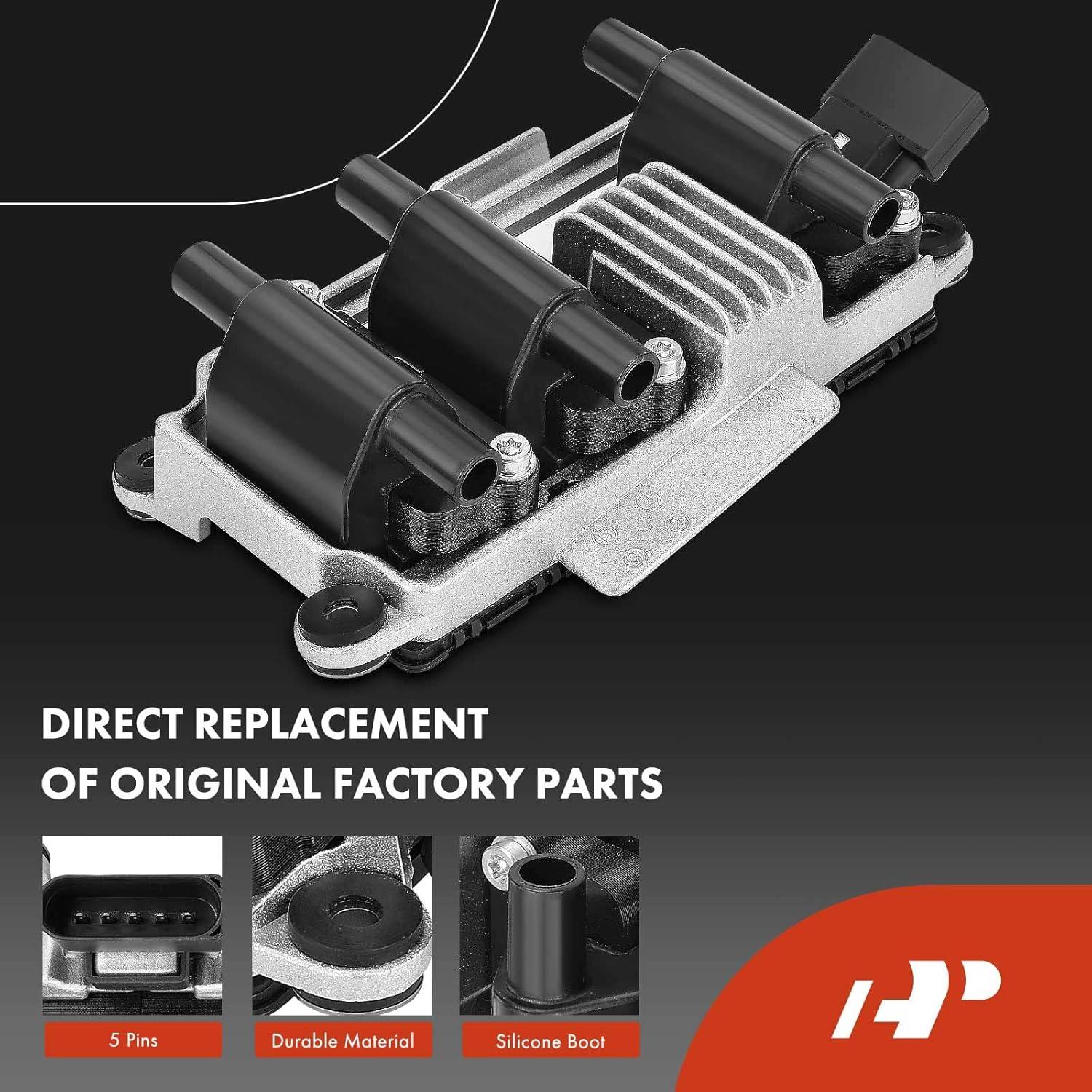 Bobina de Encendido y 6 Bujías de Iridio A-Premium para Volkswagen y Audi