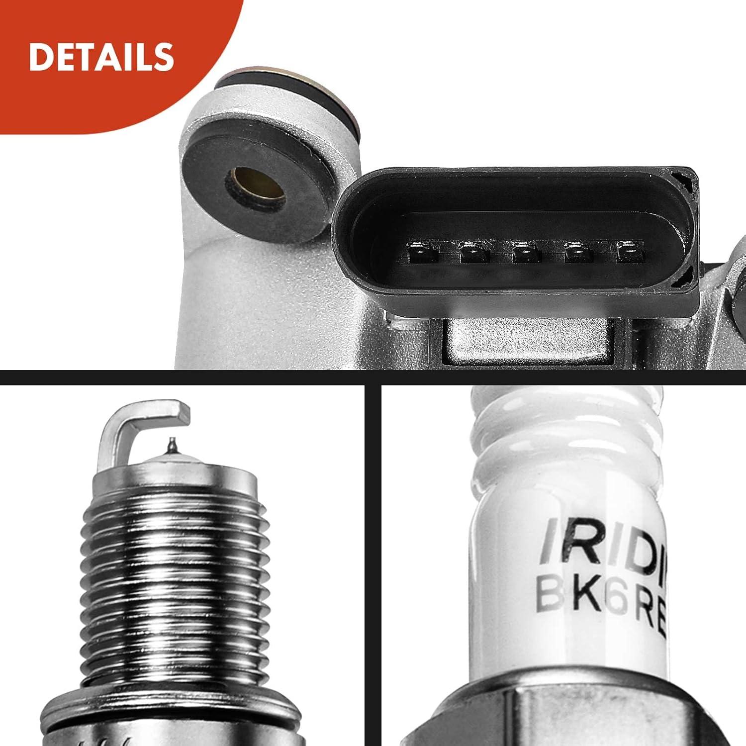 Bobina de Encendido y 6 Bujías de Iridio A-Premium para Volkswagen y Audi