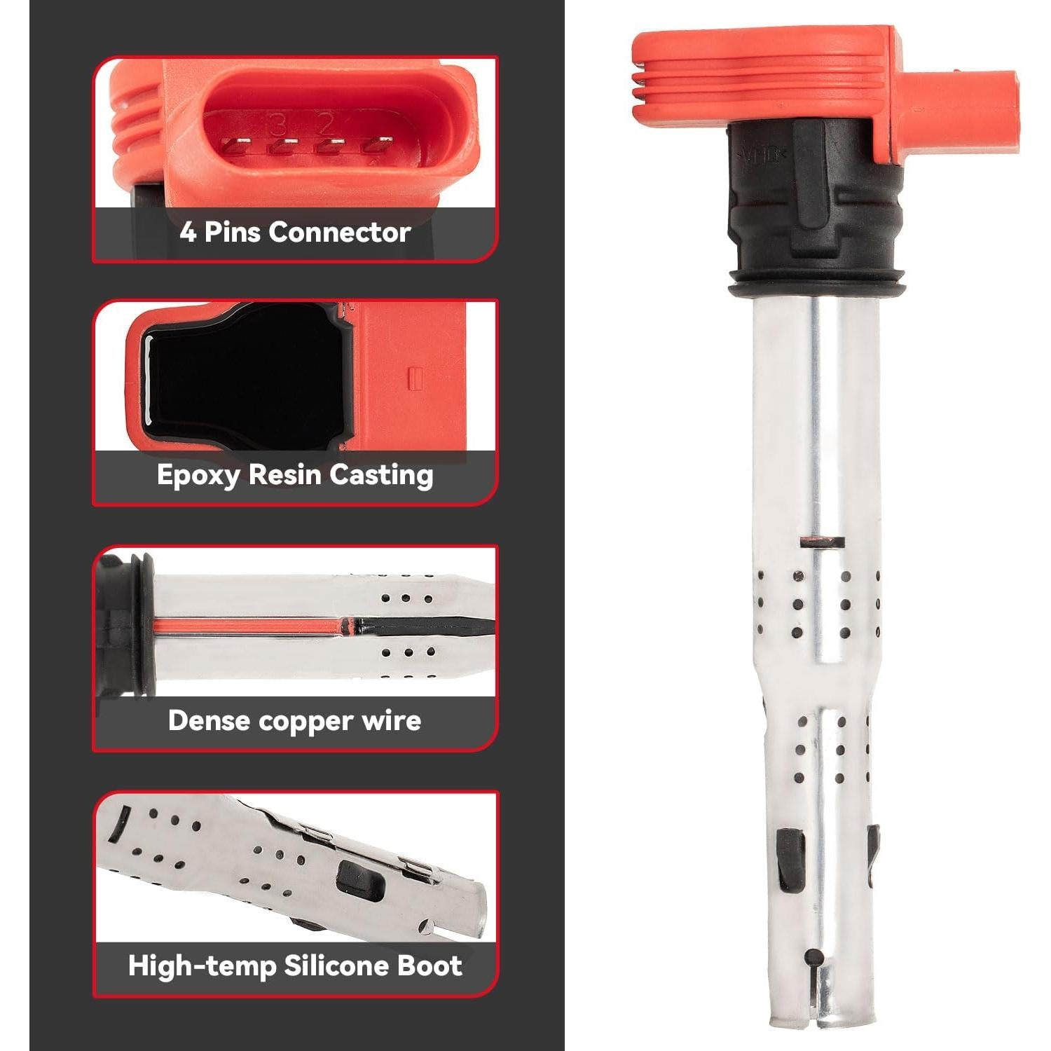 Kit 8 Bobinas de Encendido y Bujías de Iridio PLDDE Audi