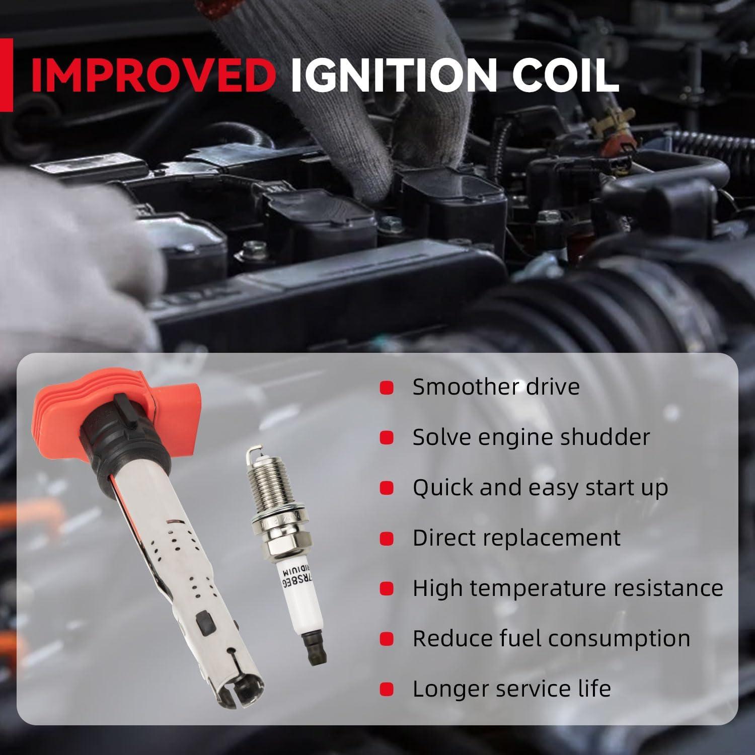 Kit 8 Bobinas de Encendido y Bujías de Iridio PLDDE Audi