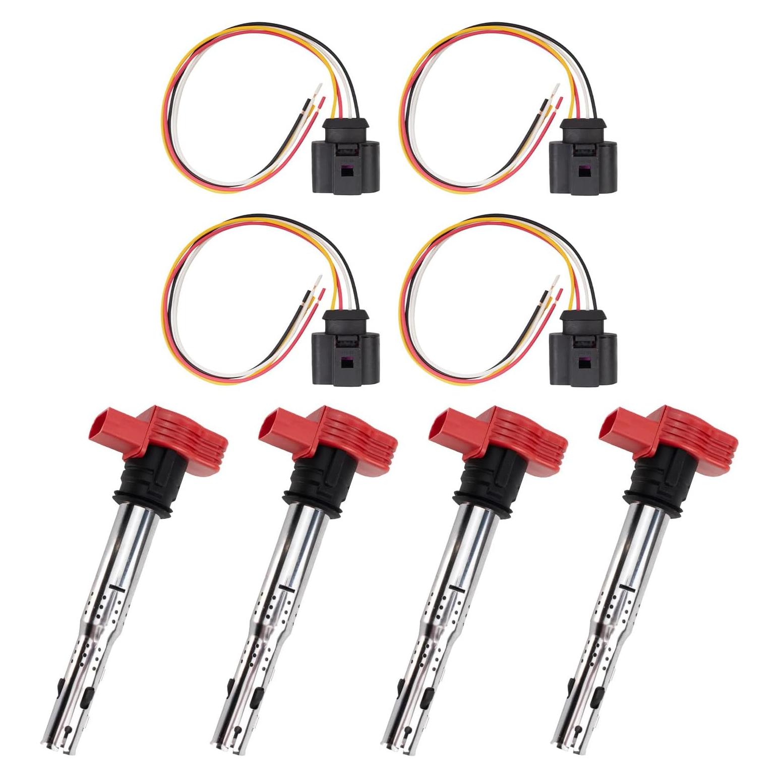 Juego de Bobinas de Encendido TRQ 8 Piezas Rojo Rendimiento