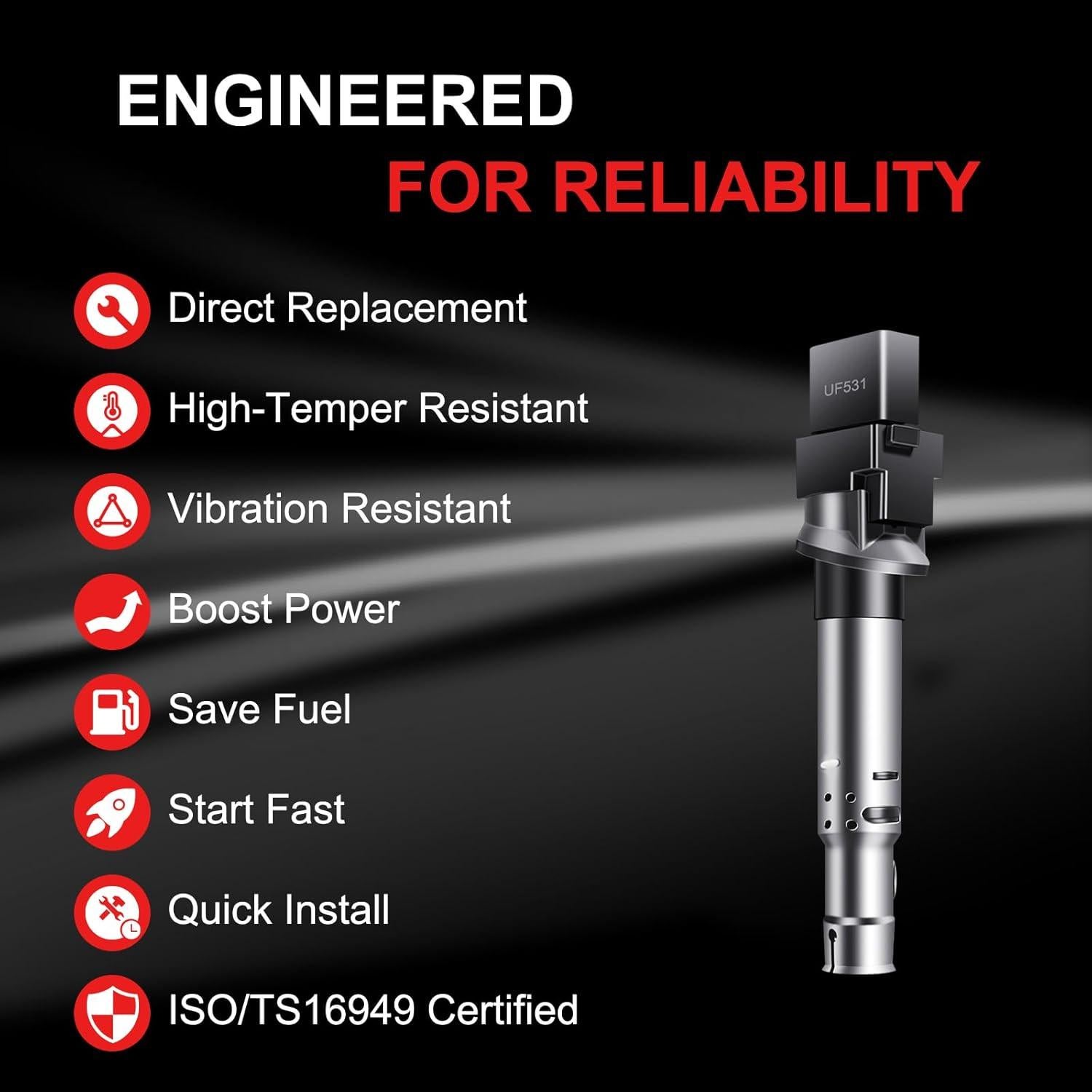 Bobinas de Encendido GPMMWPG UF531 para Audi y VW - Juego de 6