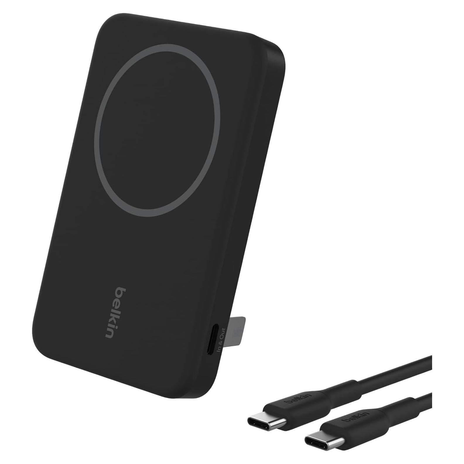 Cargador Inalámbrico Belkin 5,000mAh Qi2 con Soporte - Negro