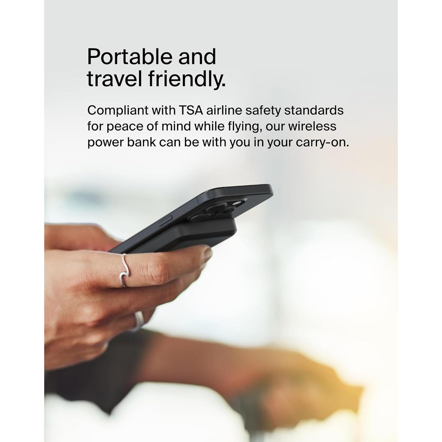 Cargador Inalámbrico Belkin 5,000mAh Qi2 con Soporte - Negro