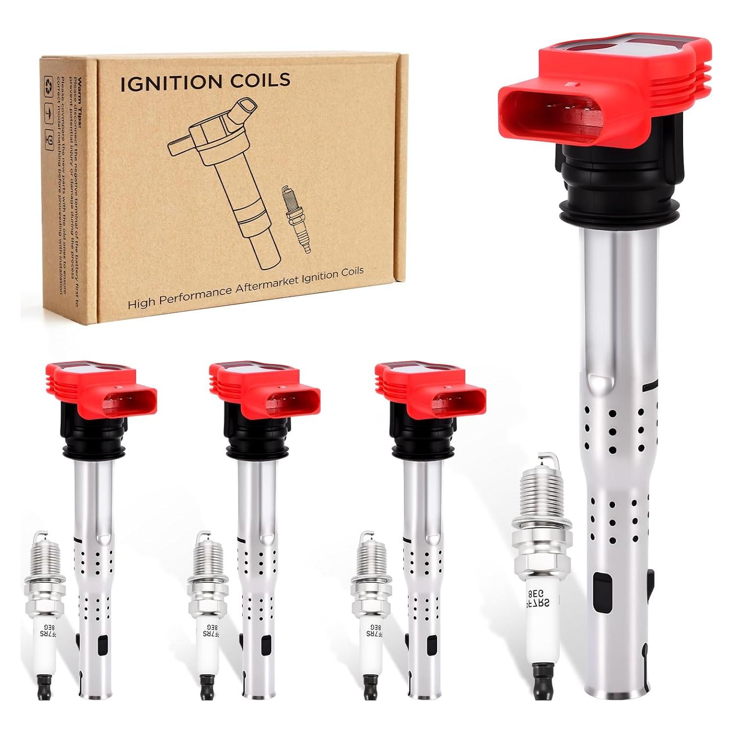 Juego 4 Bobinas de Encendido UF529 + 4 Bujías Iridio TNMT