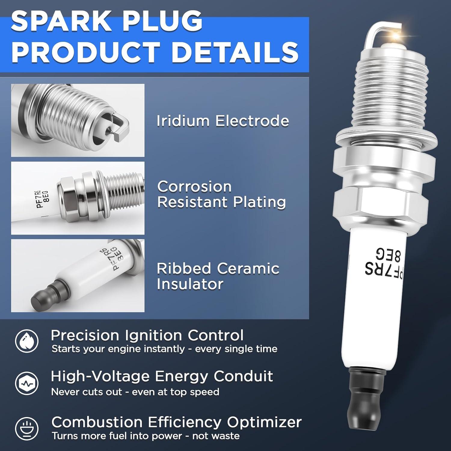 Juego 4 Bobinas de Encendido UF529 + 4 Bujías Iridio TNMT