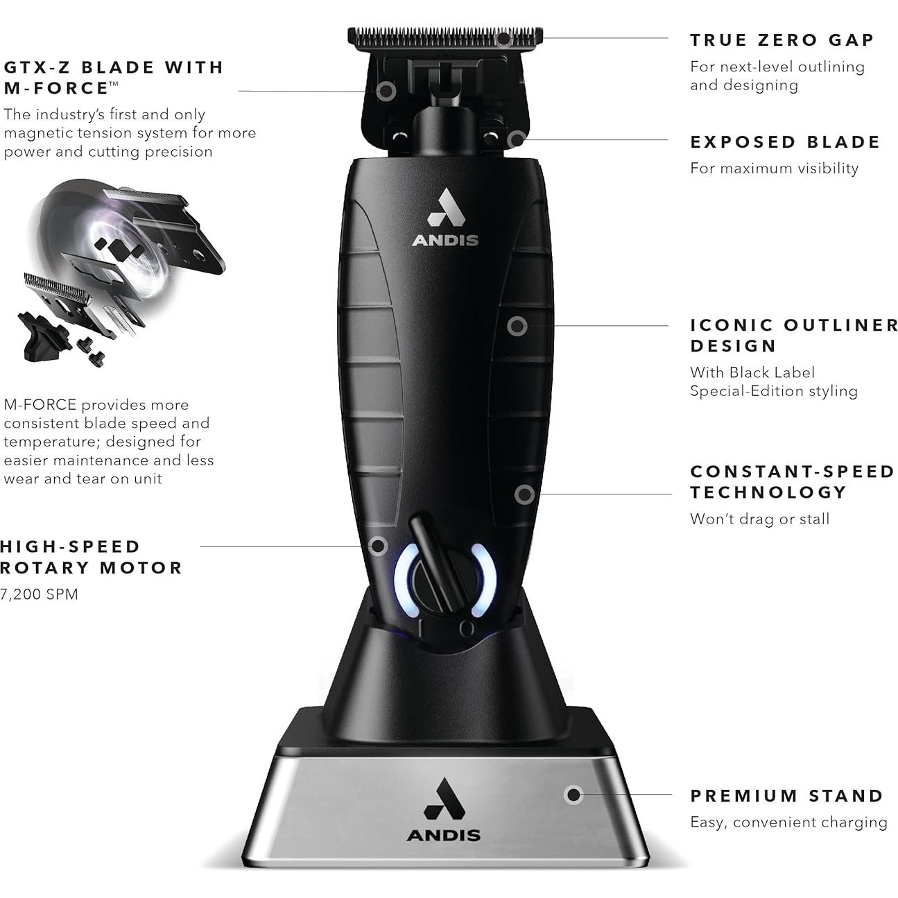 Recortadora Andis GTX-EXO Black Label Inalámbrica 1,01 kg