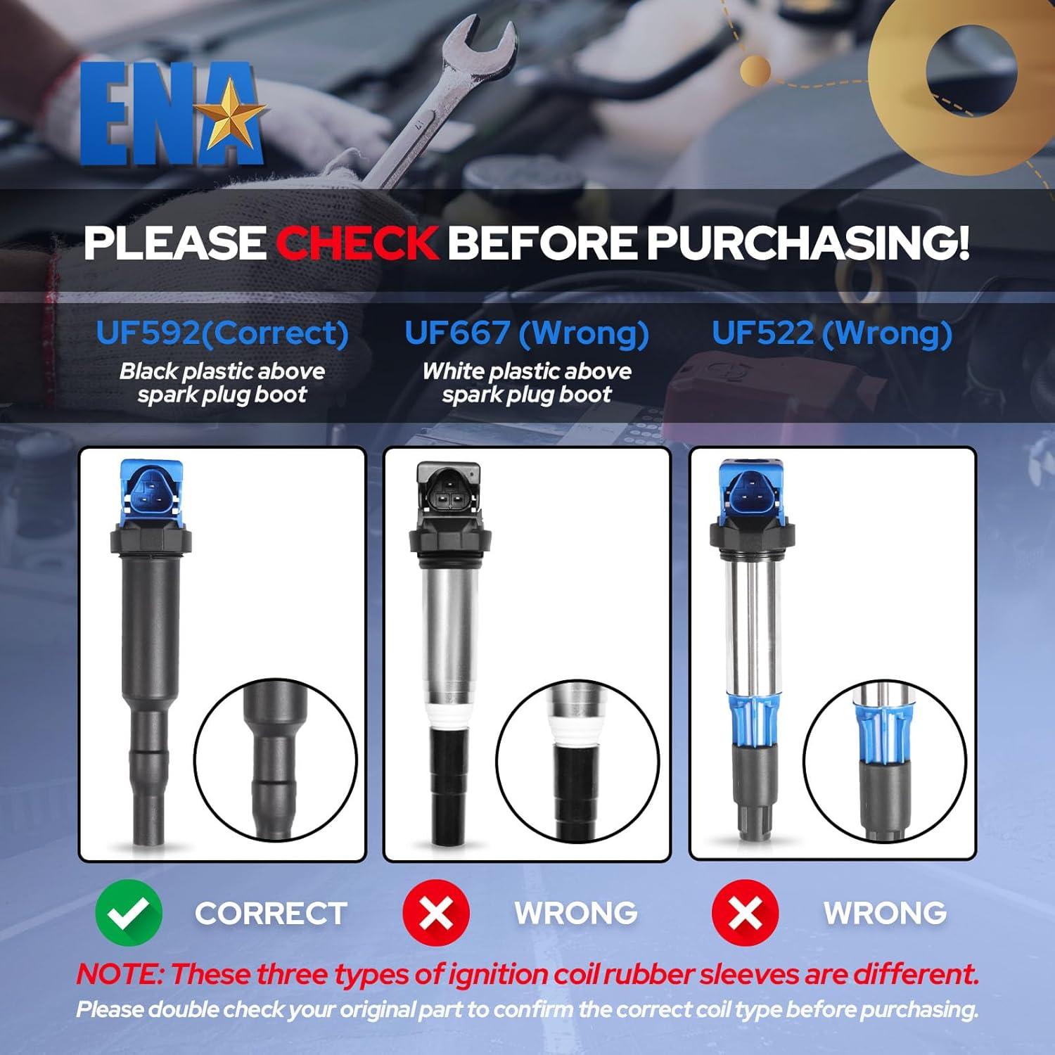 Juego de 6 Bobinas de Encendido y Bujías ENA para BMW 3.0L