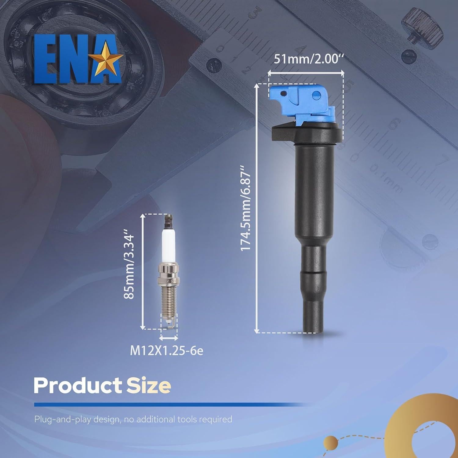 Juego de 6 Bobinas de Encendido y Bujías ENA para BMW 3.0L