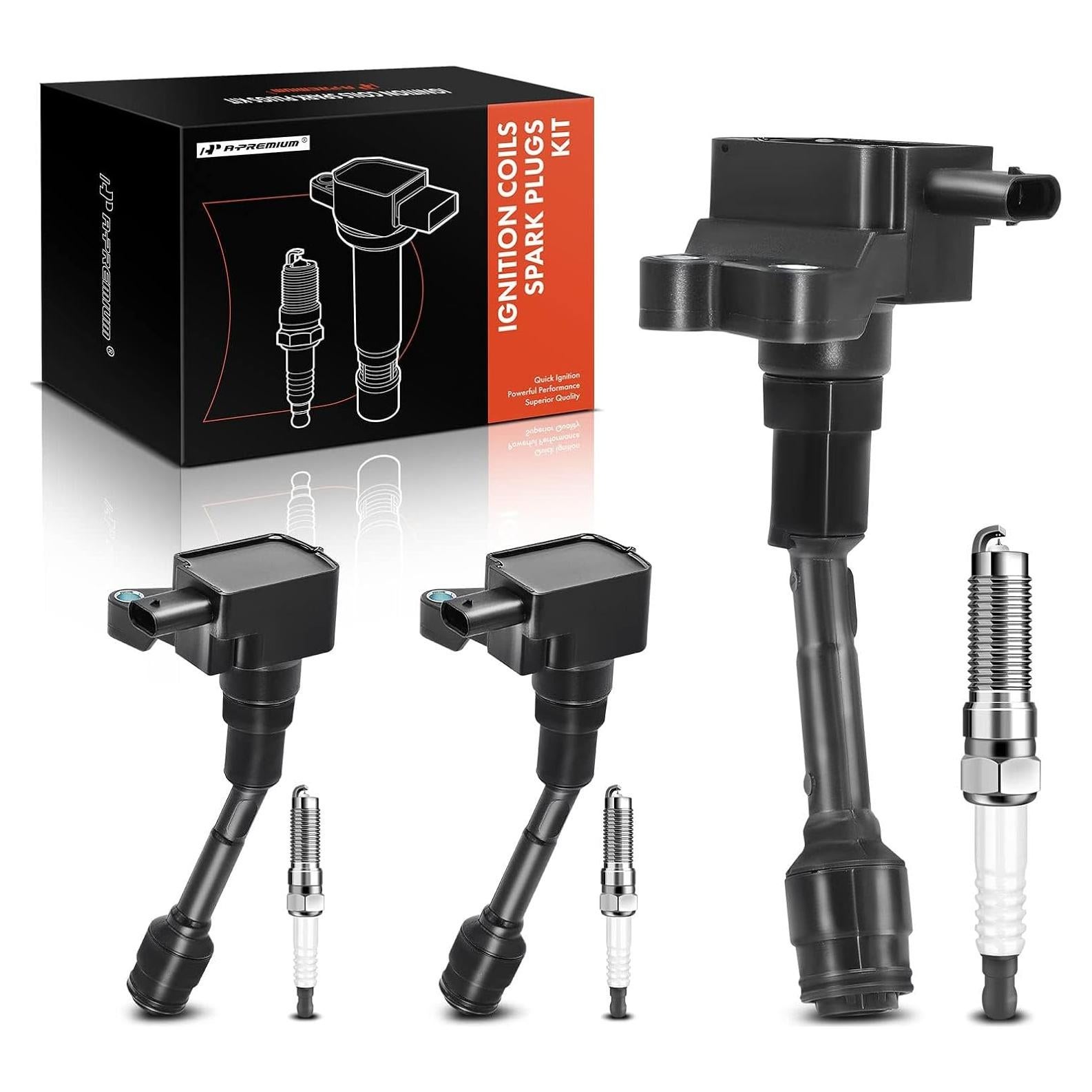 Juego de 3 Bobinas de Encendido y Bujías Iridio A-Premium para Ford