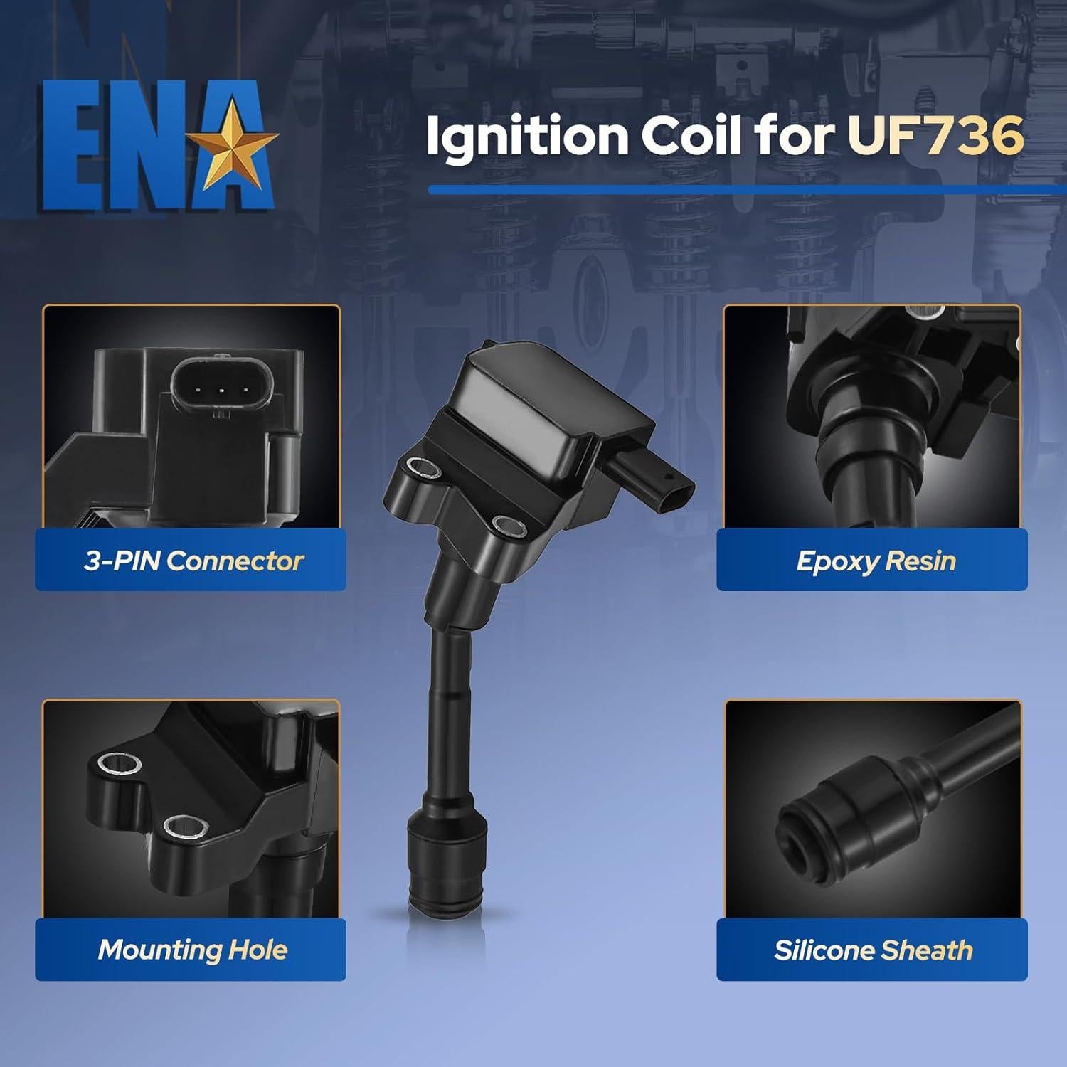 Bobinas de Encendido ENA UF736 Juego de 3 para Ford 1.0L 1.5L