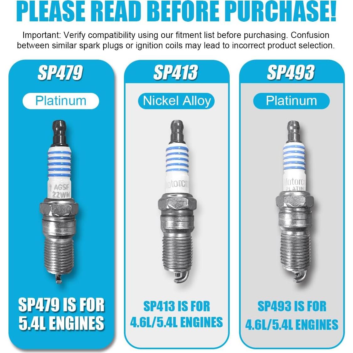 Juego de 10 Bobinas de Encendido MAS DG508 y Bujías SP479 para Ford