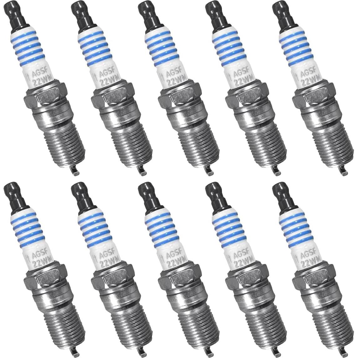 Juego de 10 Bobinas de Encendido MAS DG508 y Bujías SP479 para Ford