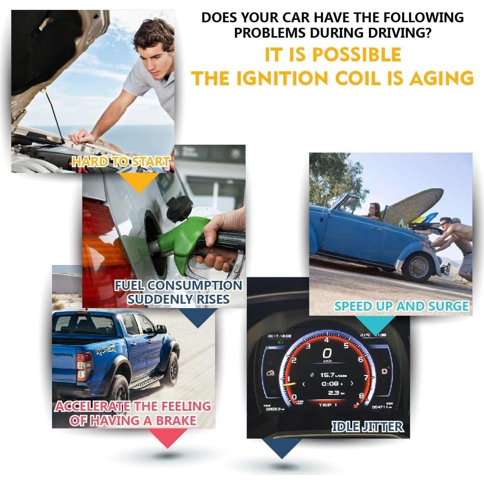 Paquete de 8 Bobinas de Encendido CarBole DG508 Curvas