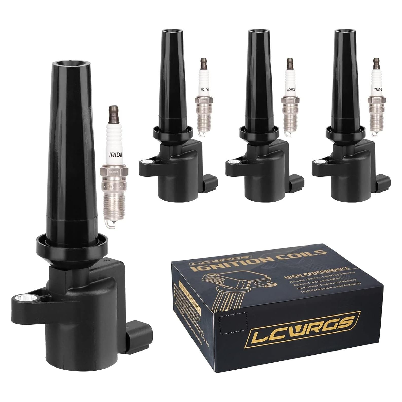 Juego de 4 Bobinas de Encendido y Bujías LCWRGS para Ford