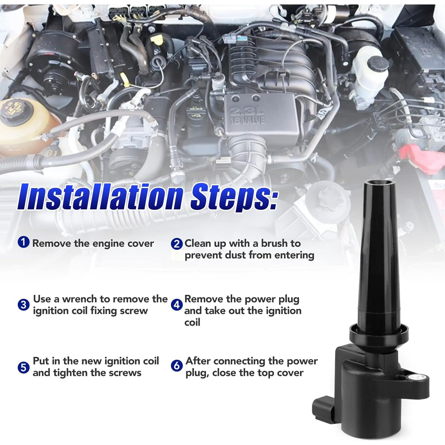 Juego de 4 Bobinas de Encendido y Bujías LCWRGS para Ford