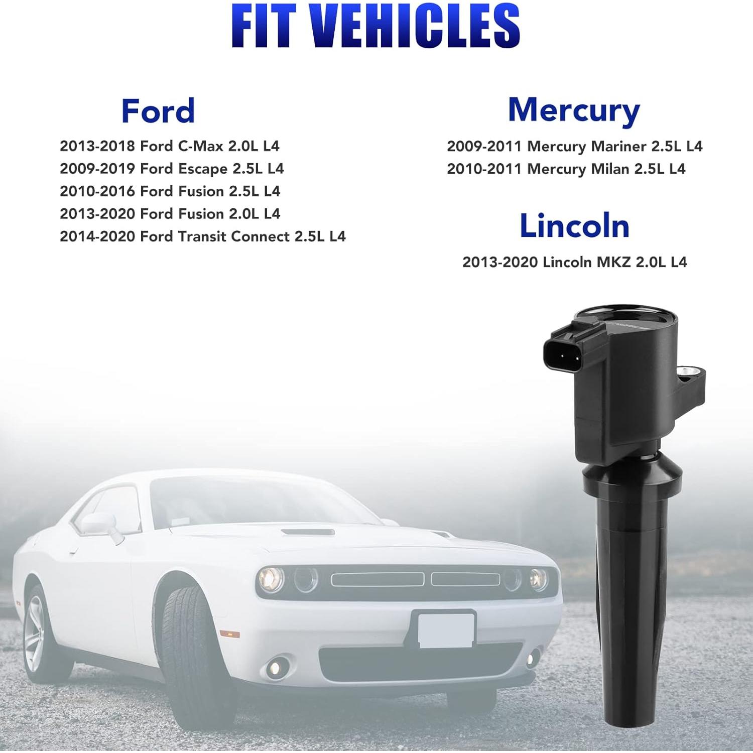 Juego de 4 Bobinas de Encendido y Bujías LCWRGS para Ford