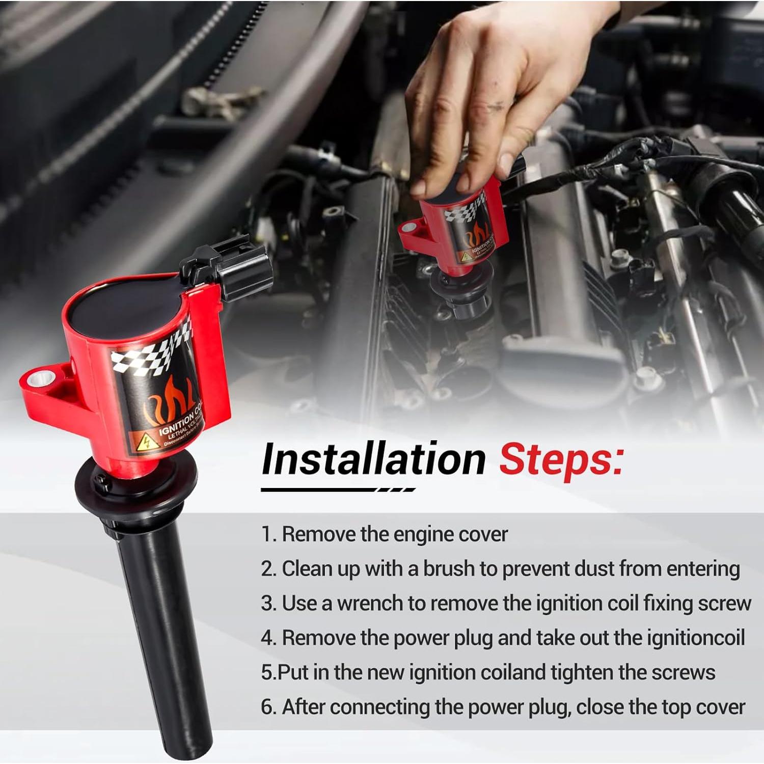 Bobinas de Encendido CarBole DG500 y Bujías SP493 - 6 Paquetes