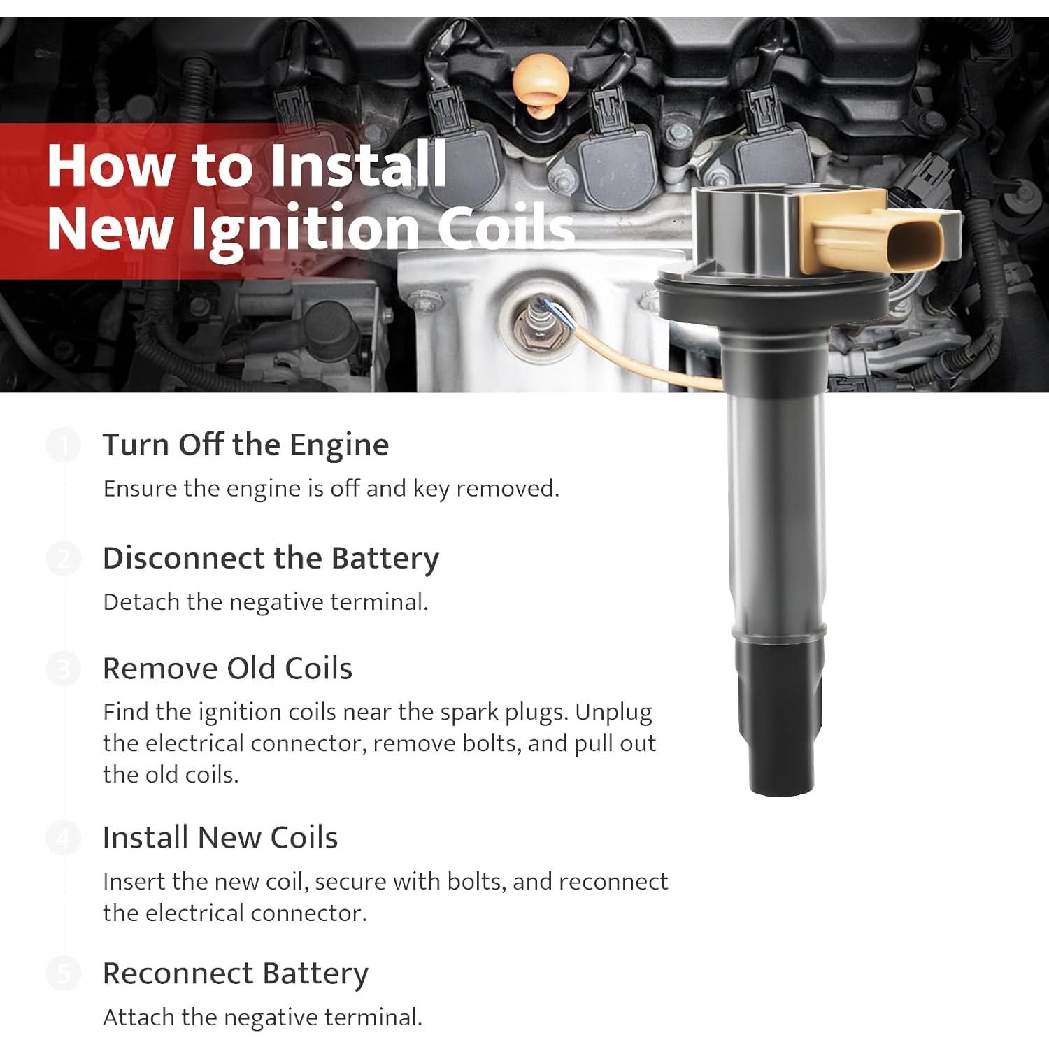 Juego de 6 Bobinas de Encendido y Bujías NPAUTO UF646 para Ford 3.5L V6 Turbo