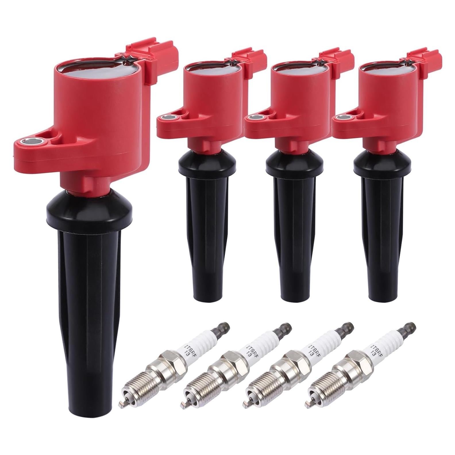 Juego de 4 Bobinas de Encendido y 4 Bujías B4B para Ford Lincoln Mazda