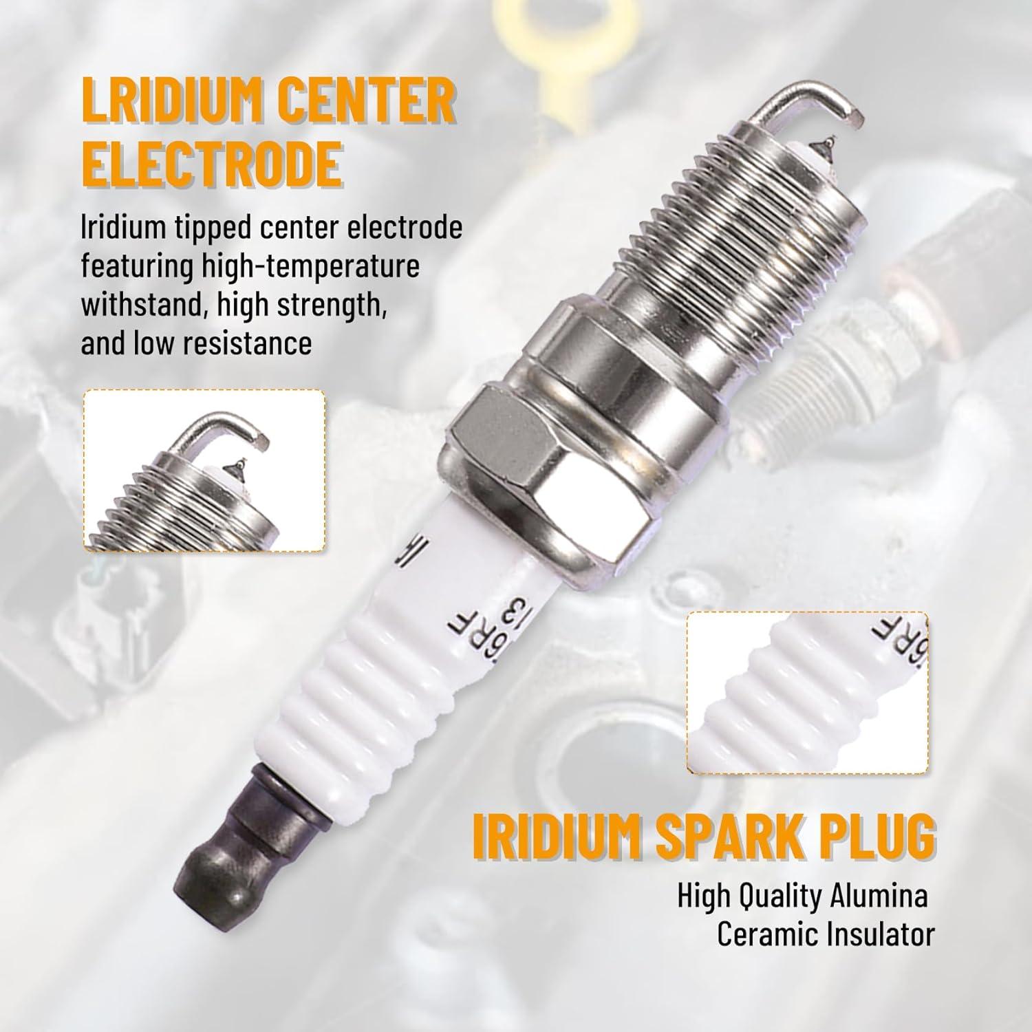 Juego de 4 Bobinas de Encendido y 4 Bujías B4B para Ford Lincoln Mazda