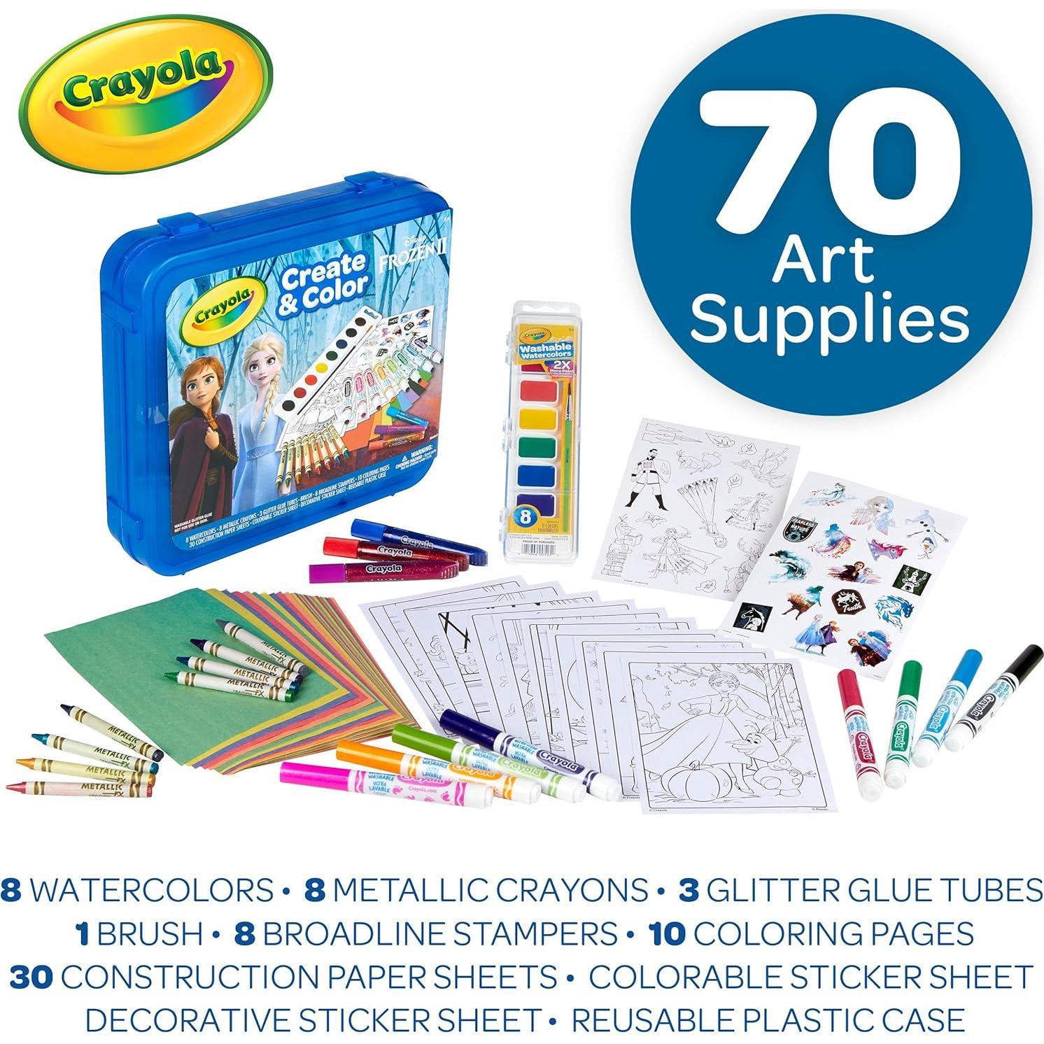 Estuche de Arte Crayola Frozen 2, 71 Piezas para Colorear