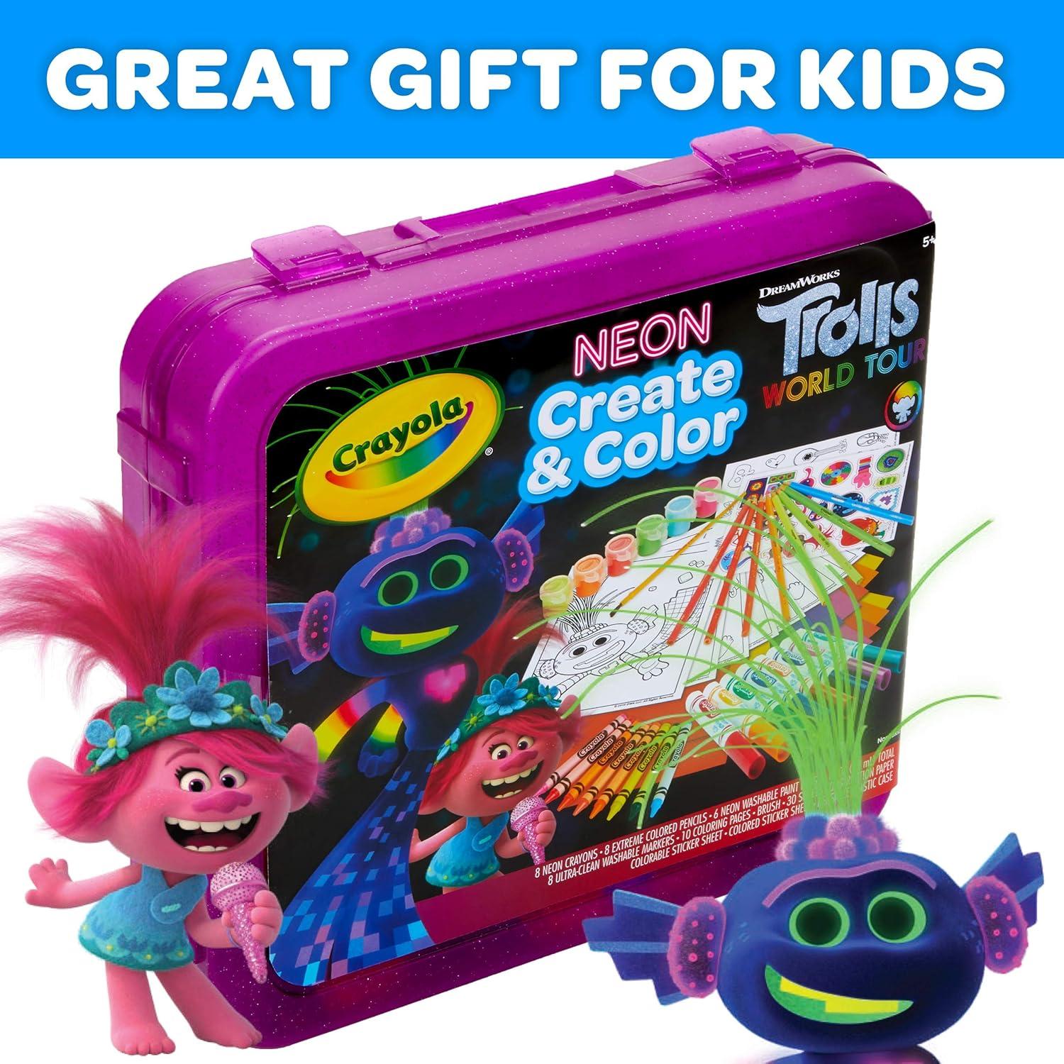 Set de Arte Crayola Trolls 2 Neón con 70 Suministros
