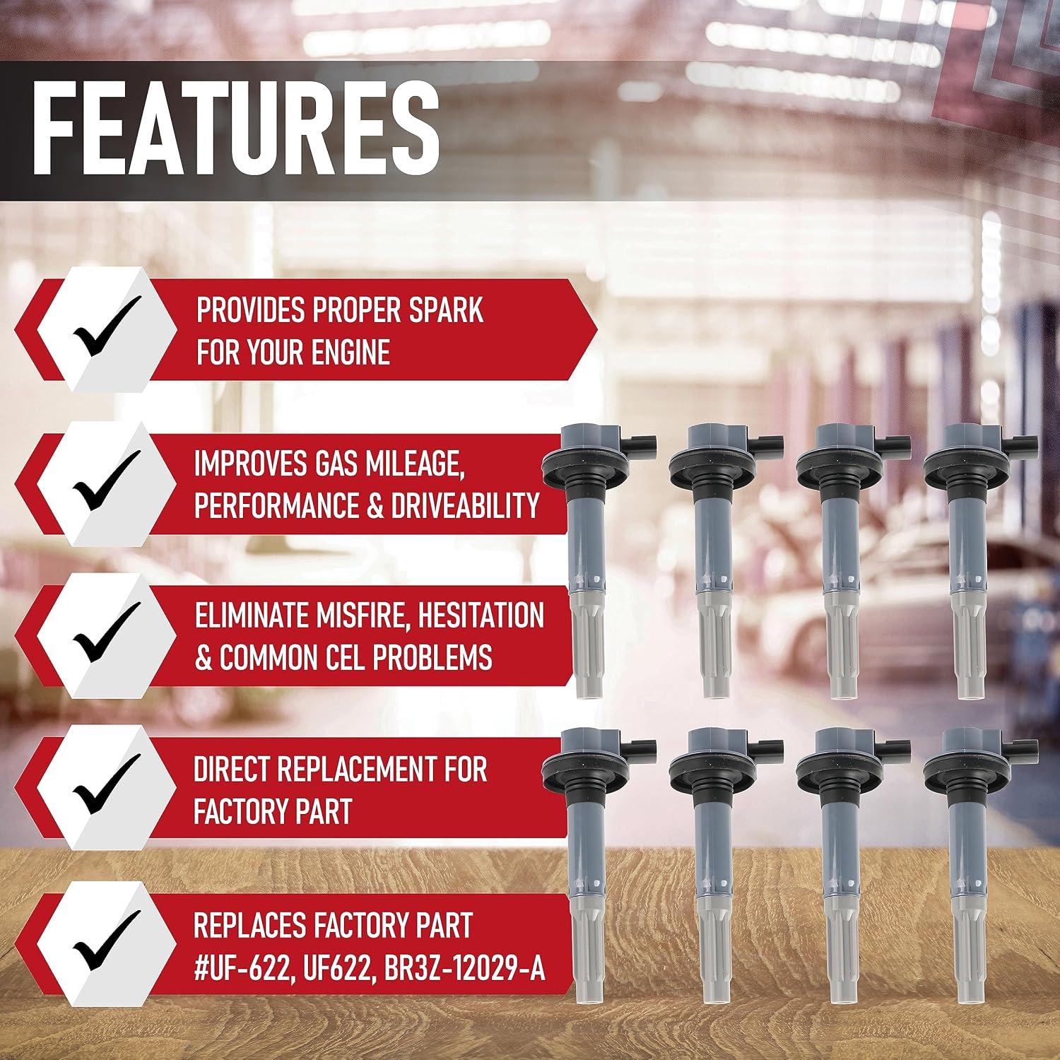 Juego de 8 bobinas de encendido AA Ignition para Ford 5.0L
