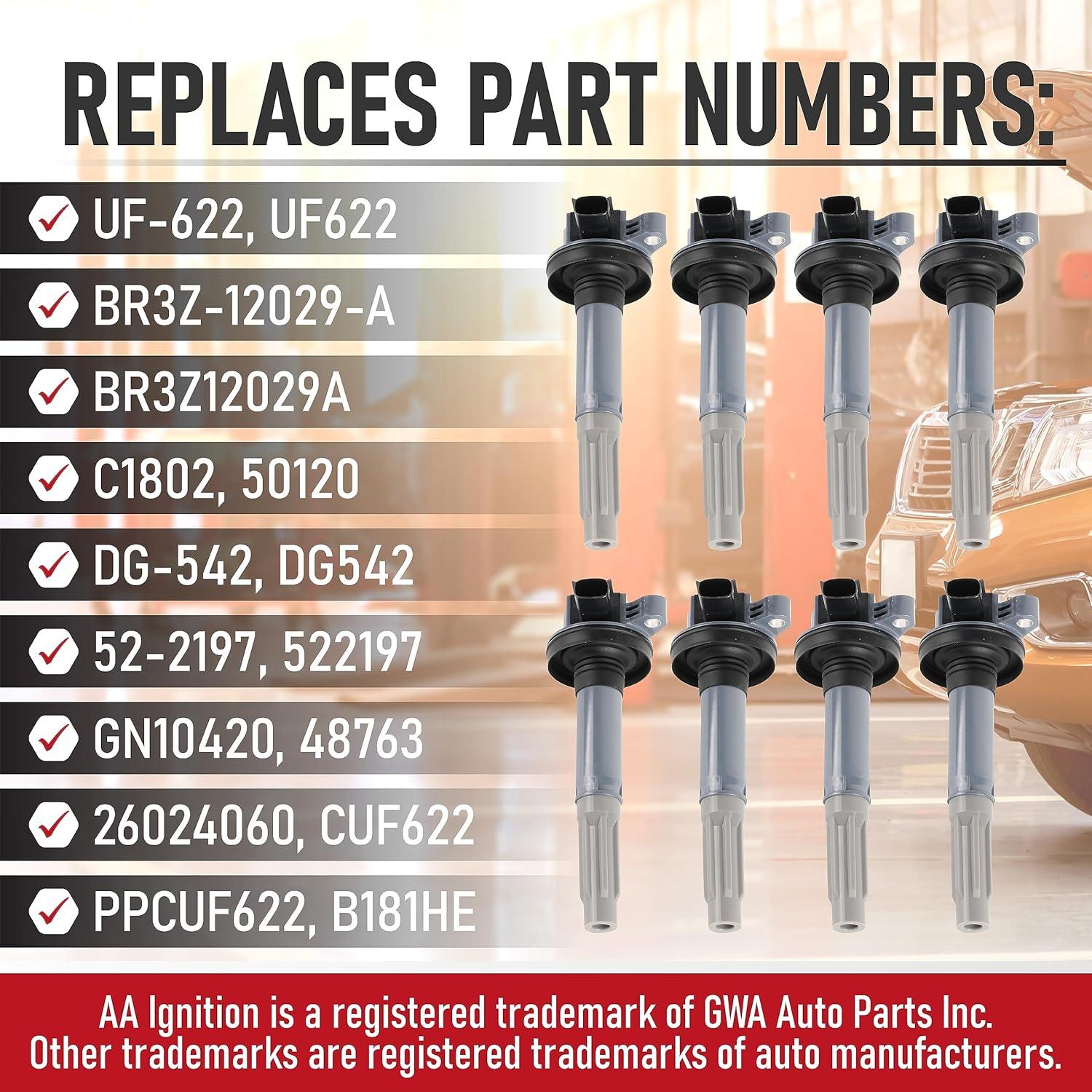 Juego de 8 bobinas de encendido AA Ignition para Ford 5.0L