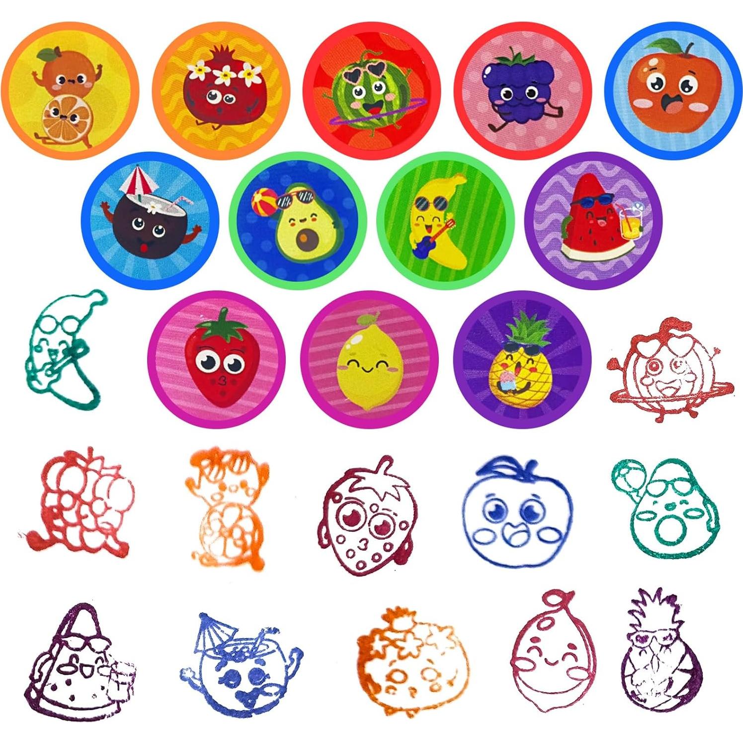 Sellos de Fiesta de Frutas Cinrobiye 24 Pcs Tutti Frutti