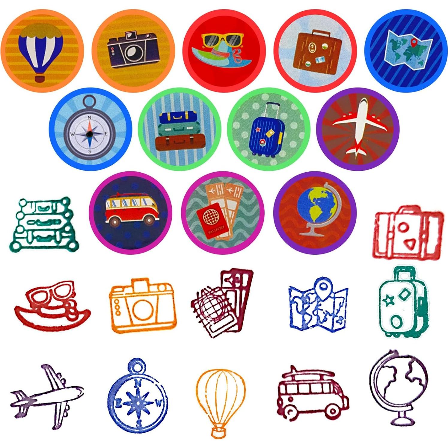 Sellos de Aventura Cinrobiye 24 Pcs para Niños y Niñas