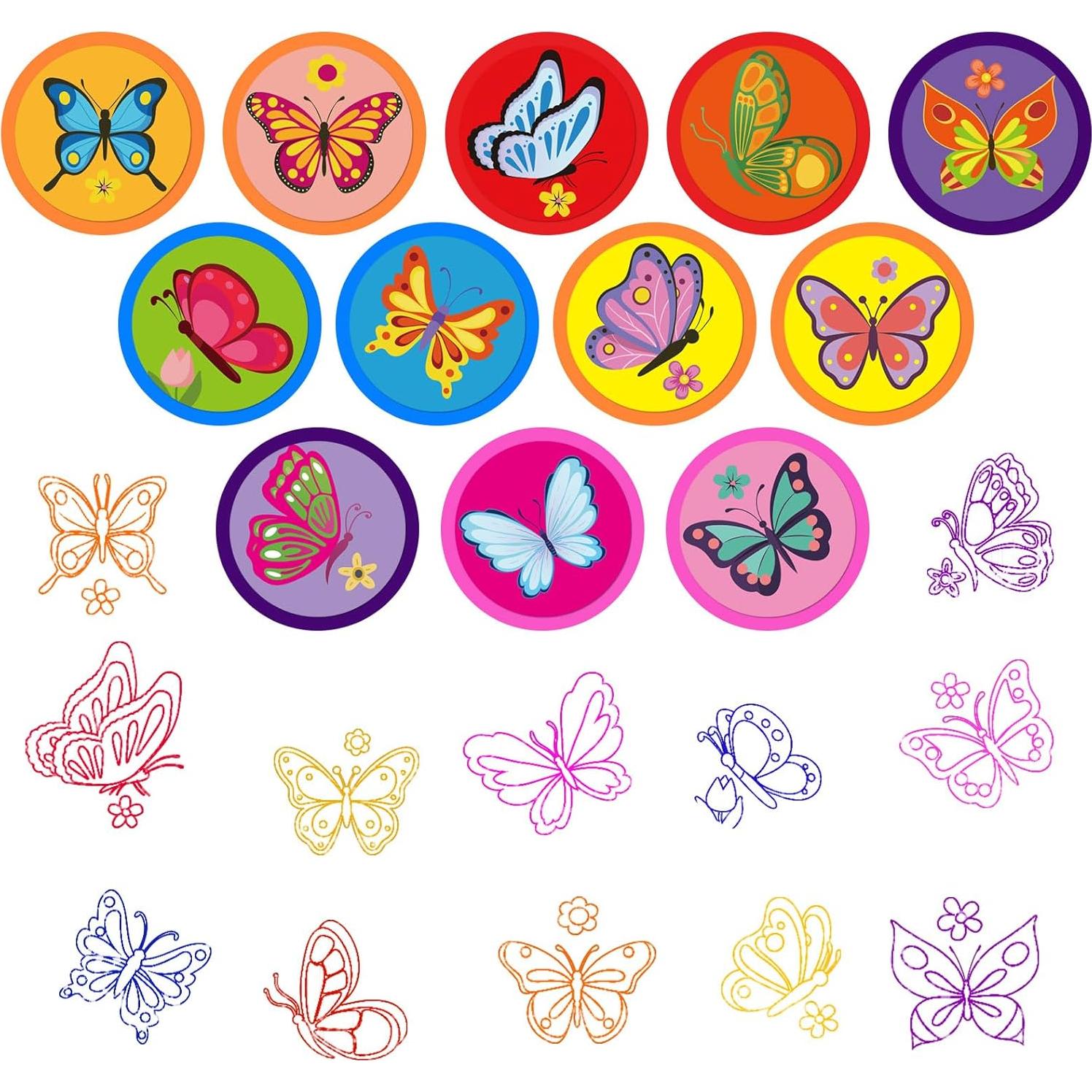 Sellos de Fiesta Mariposa 24 PCS Cinrobiye - Diversión Infantil