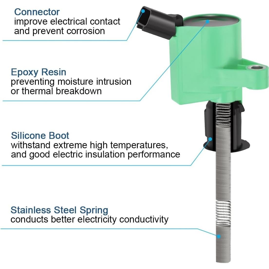 Juego de 8 Bobinas de Encendido MAS DG508 + Bujías SP479 Ford