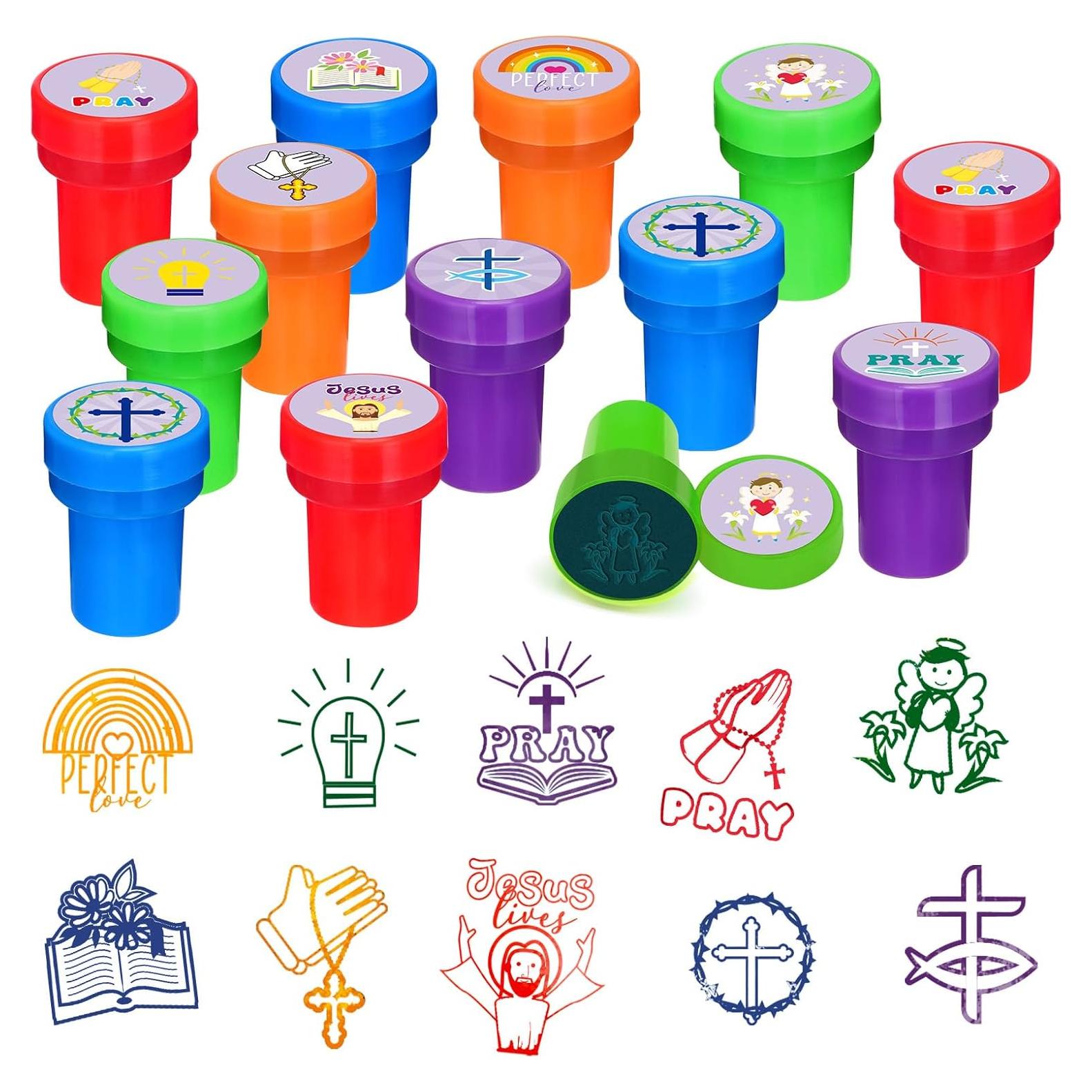 24 Sellos Cristianos Cinrobiye para Manualidades y Fiestas
