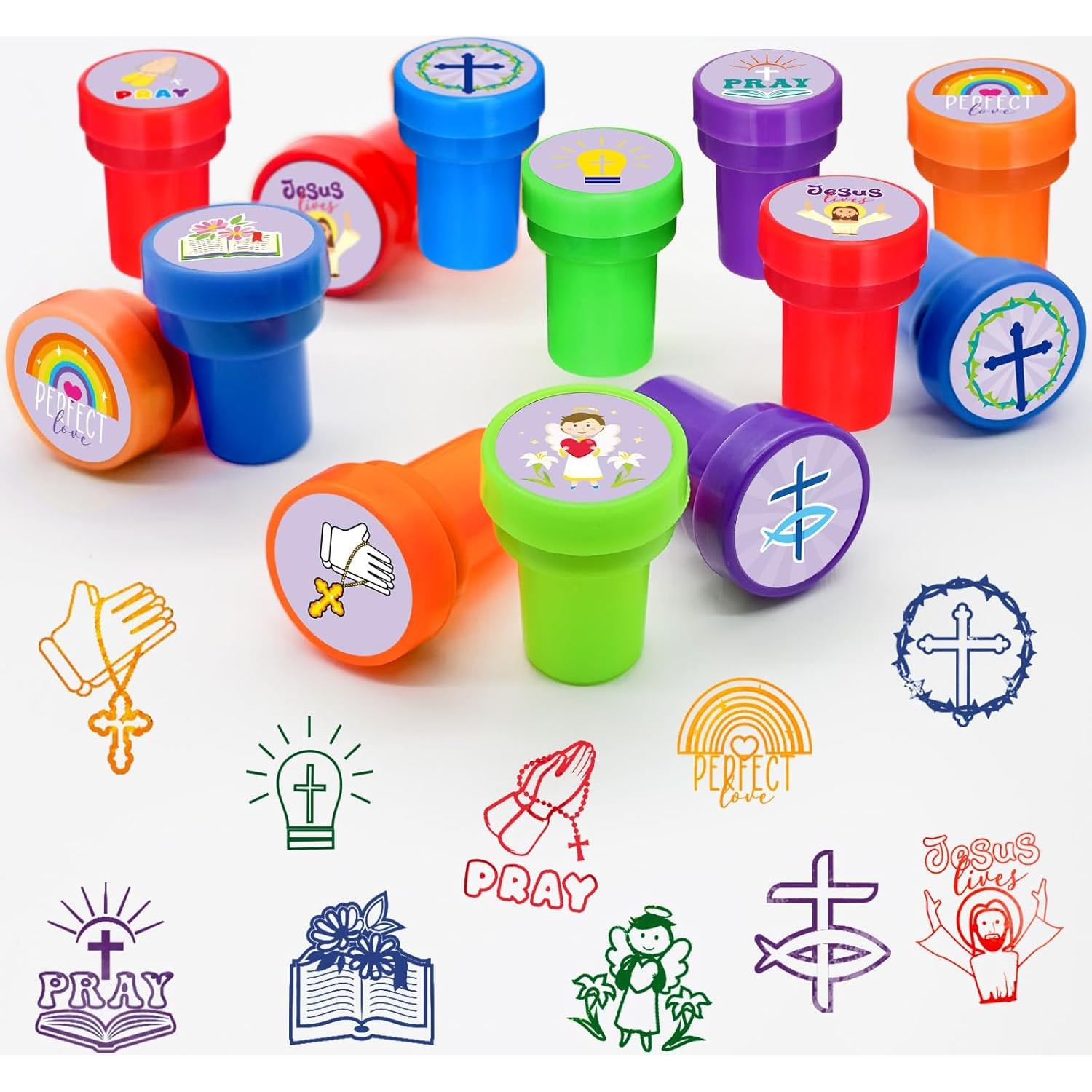 24 Sellos Cristianos Cinrobiye para Manualidades y Fiestas