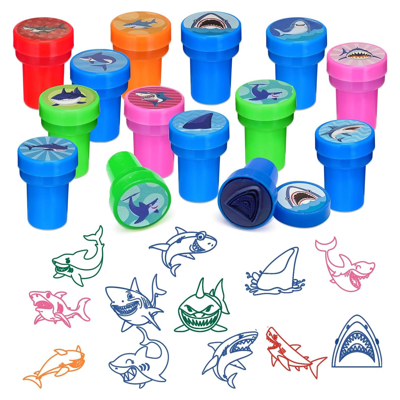 Sellos de Fiesta de Tiburón Cinrobiye 24 Pcs Pre-Inkados