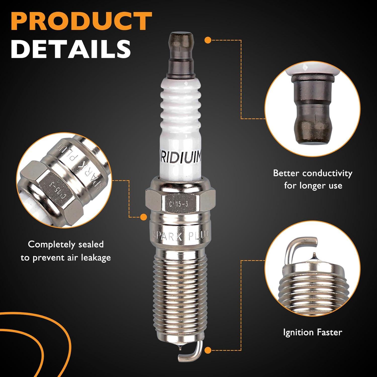 Paquete de Bobinas de Encendido y Bujías HQPASFY UF621 para Ford y Lincoln