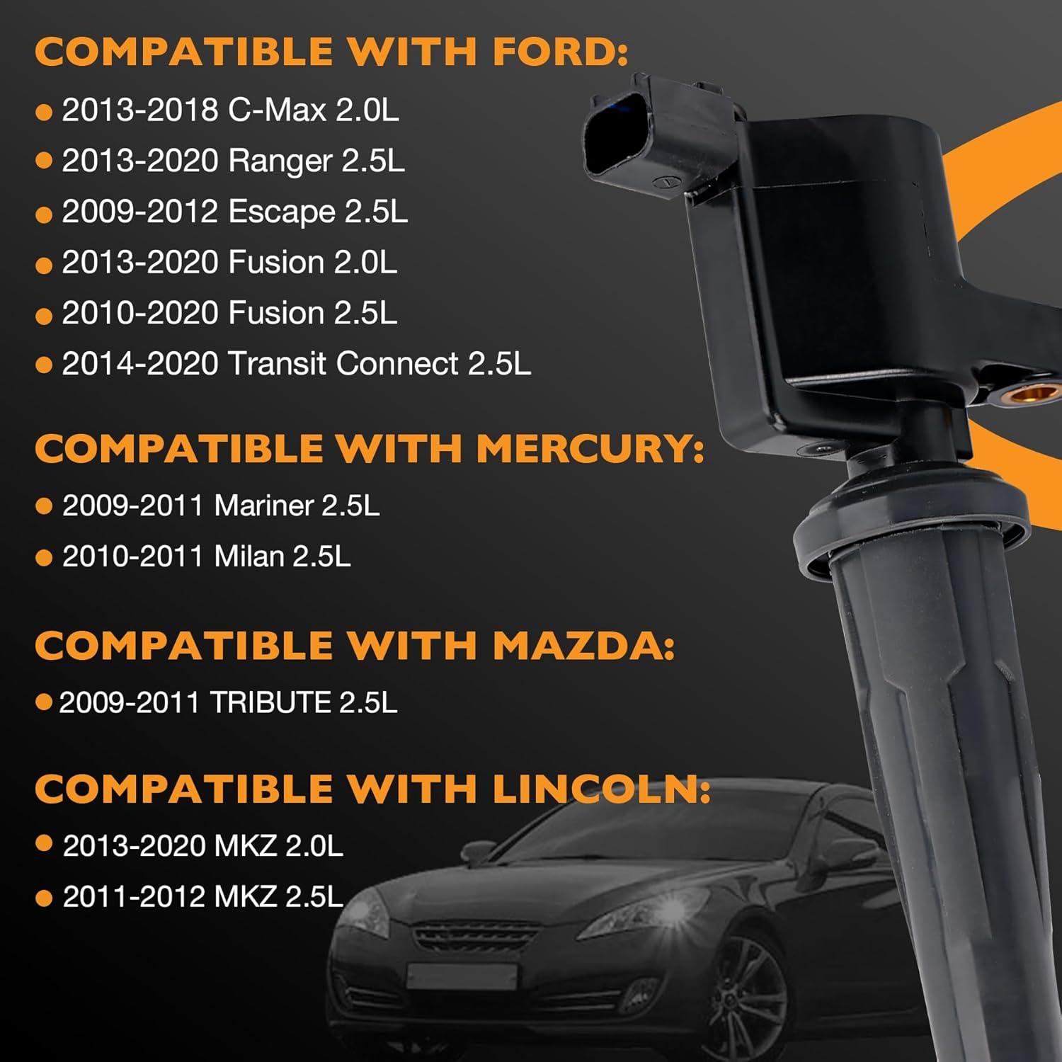 Paquete de Bobinas de Encendido y Bujías HQPASFY UF621 para Ford y Lincoln