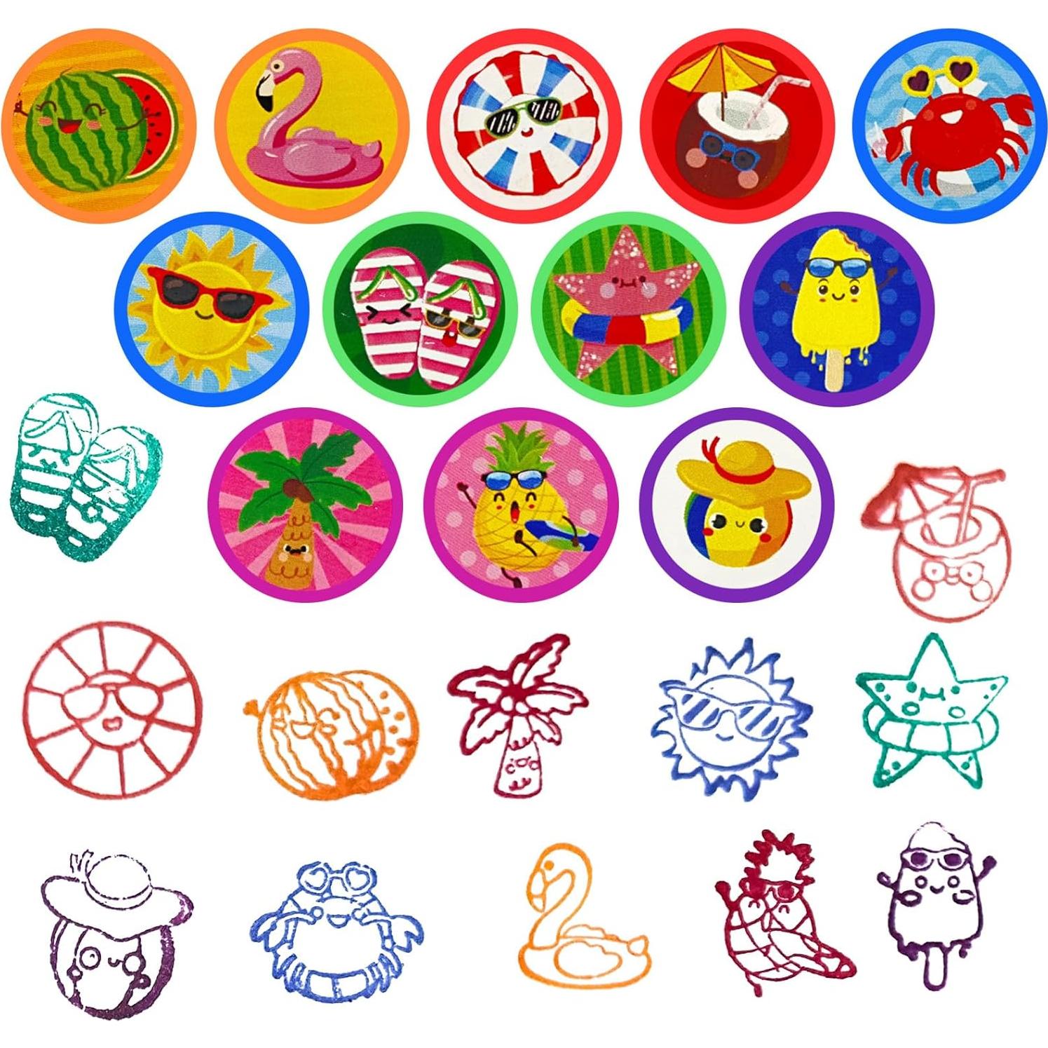 Sellos de Fiesta de Playa Cinrobiye 24 Piezas Tropicales