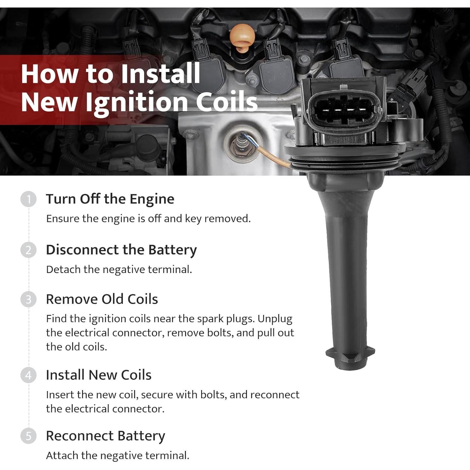 Bobinas de Encendido NPAUTO UF341 Juego de 5 para Volvo