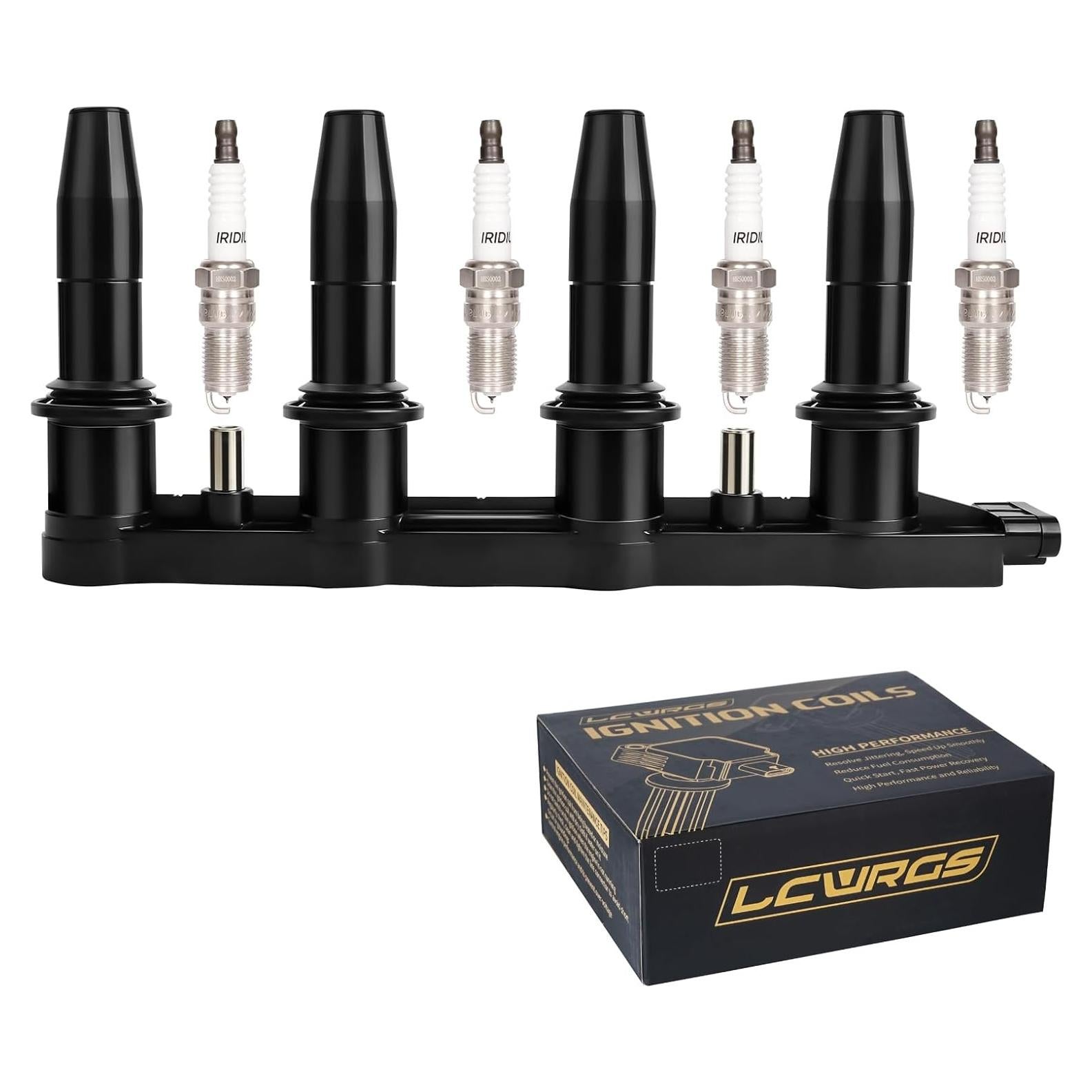 Paquete de bobina de encendido y 4 bujías LCWRGS 1.8L Chevy