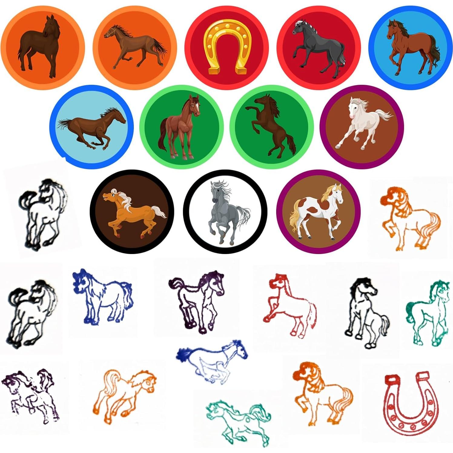 Sellos de Caballo Cinrobiye 24 Pcs para Fiestas y Manualidades