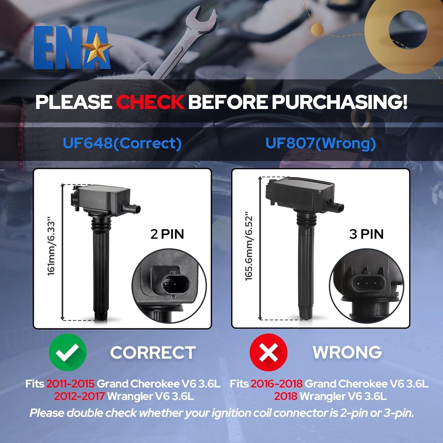 ENA Conjunto 6 Bobinas de Encendido y Bujías Iridio 3.6L V6