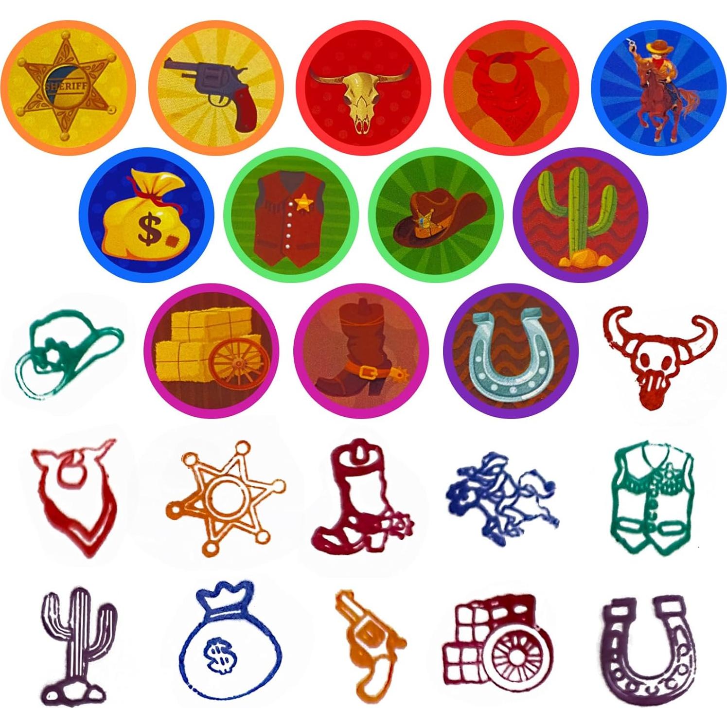 Sellos de Fiesta Vaquero 24 Pcs Cinrobiye para Niños