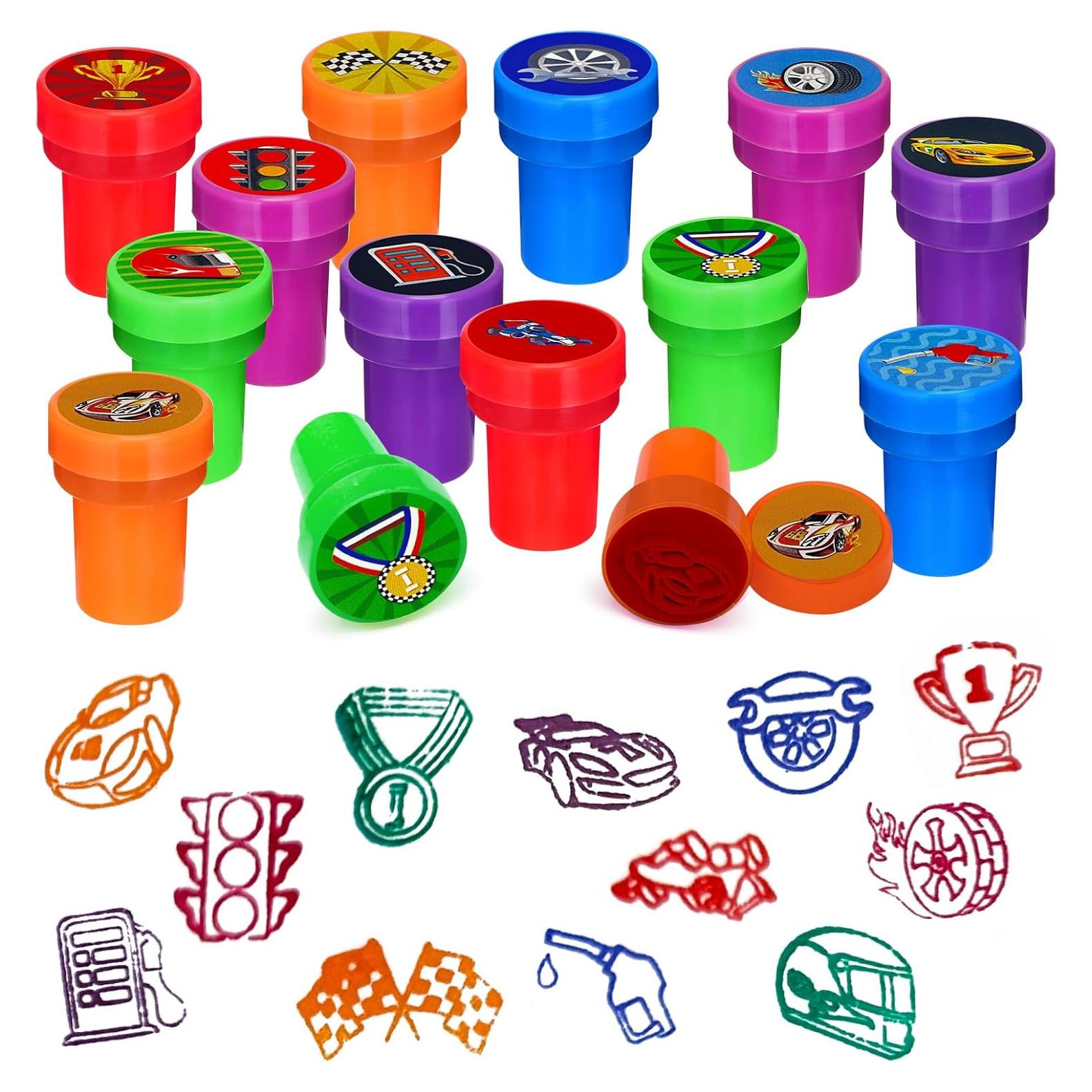 Sellos de Coche de Carreras Cinrobiye 24 Pcs para Niños